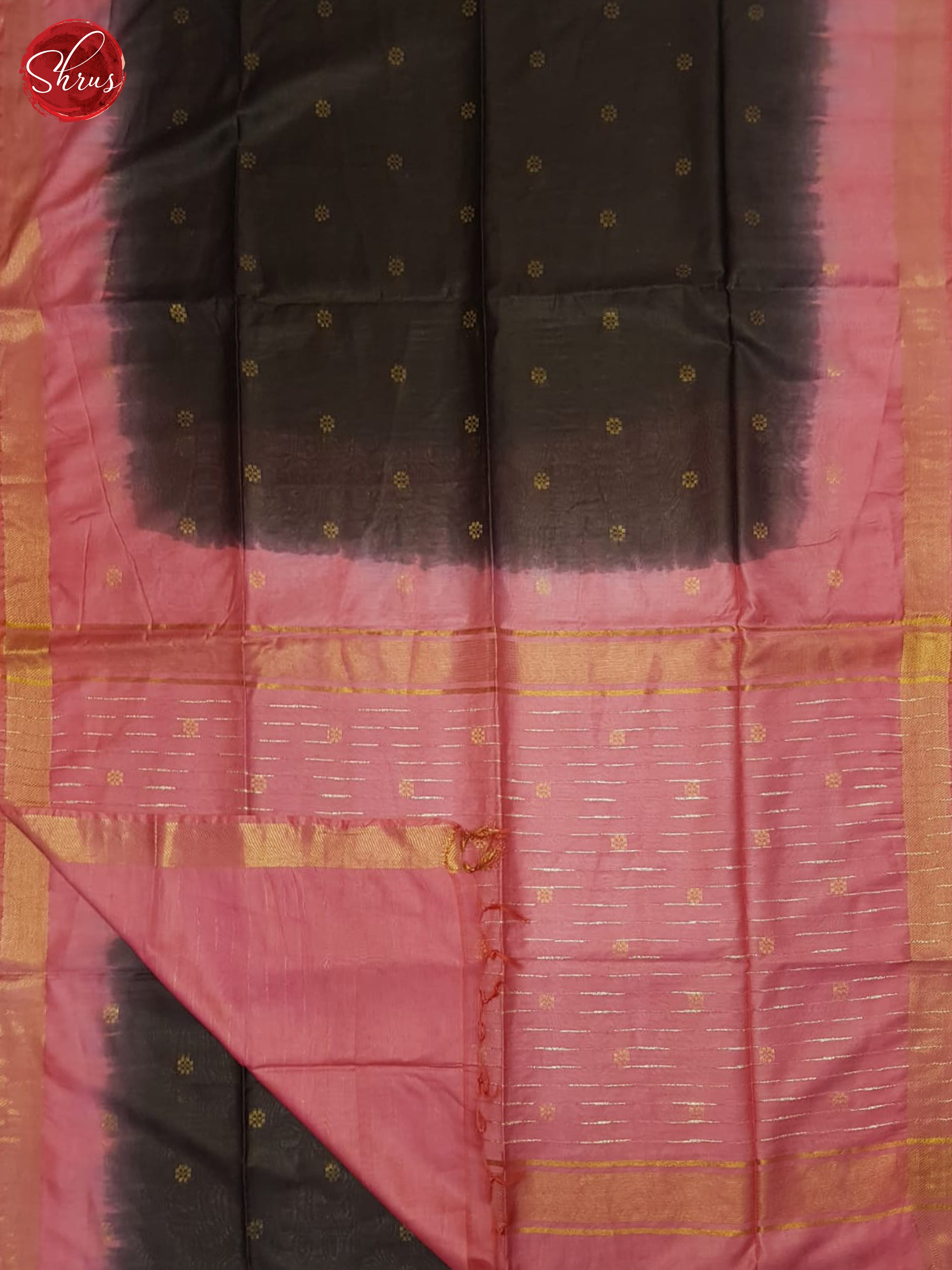 Black & Pink- Semi Tussar Saree - Shop on ShrusEternity.com