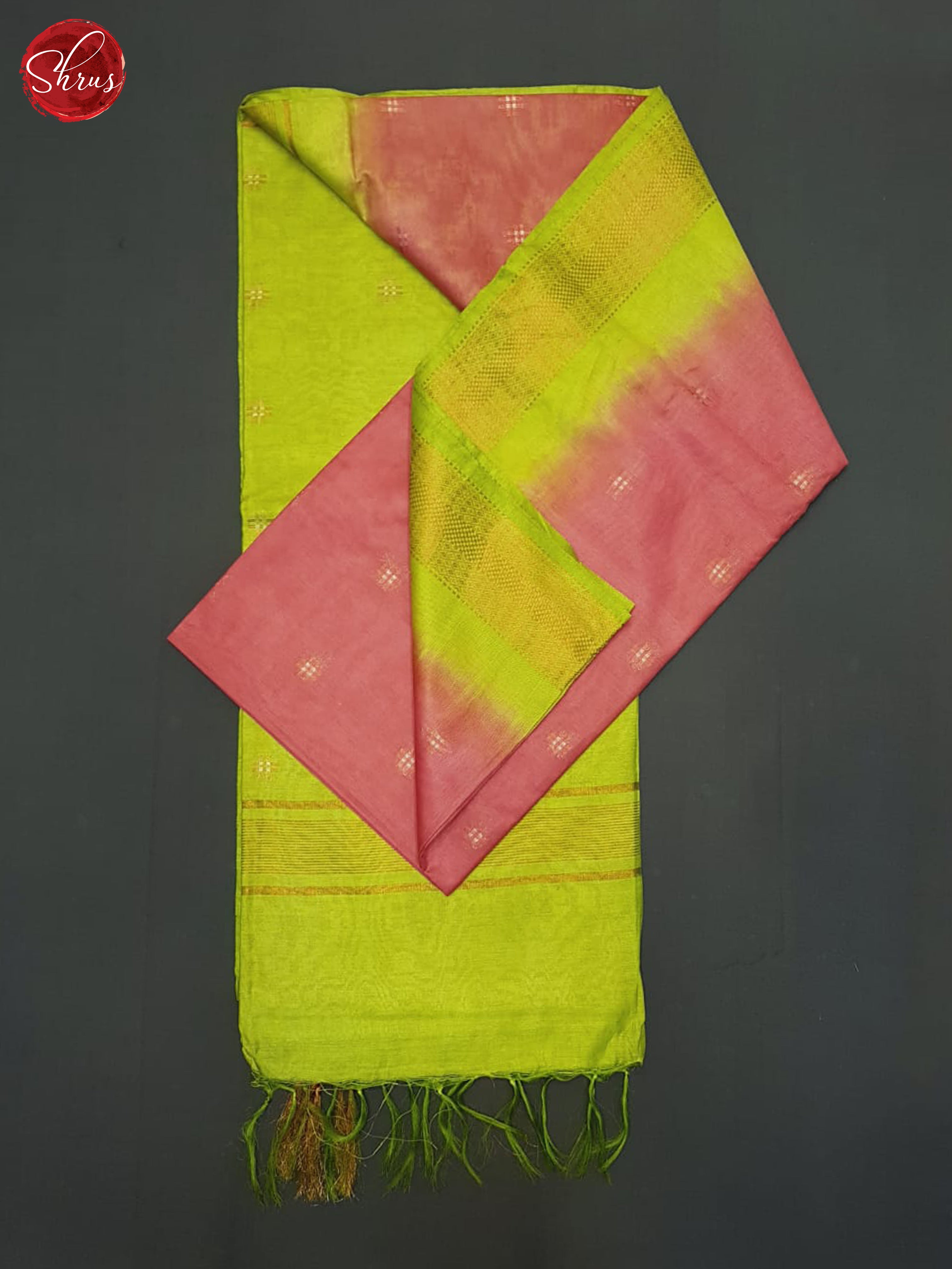 Pink & Green - Semi Tussar Saree - Shop on ShrusEternity.com