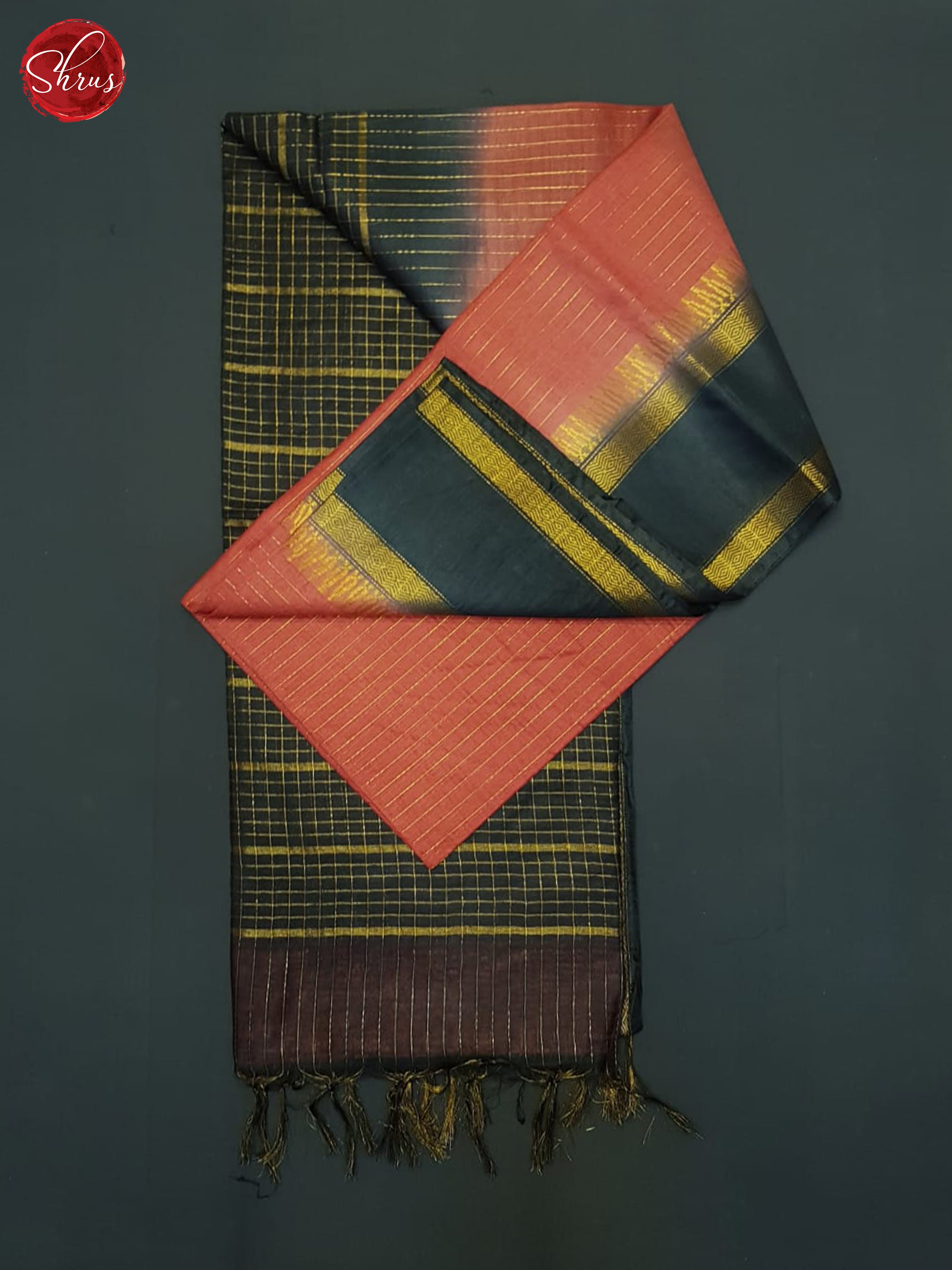 Red And Grey- Semi Tussar Saree - Shop on ShrusEternity.com