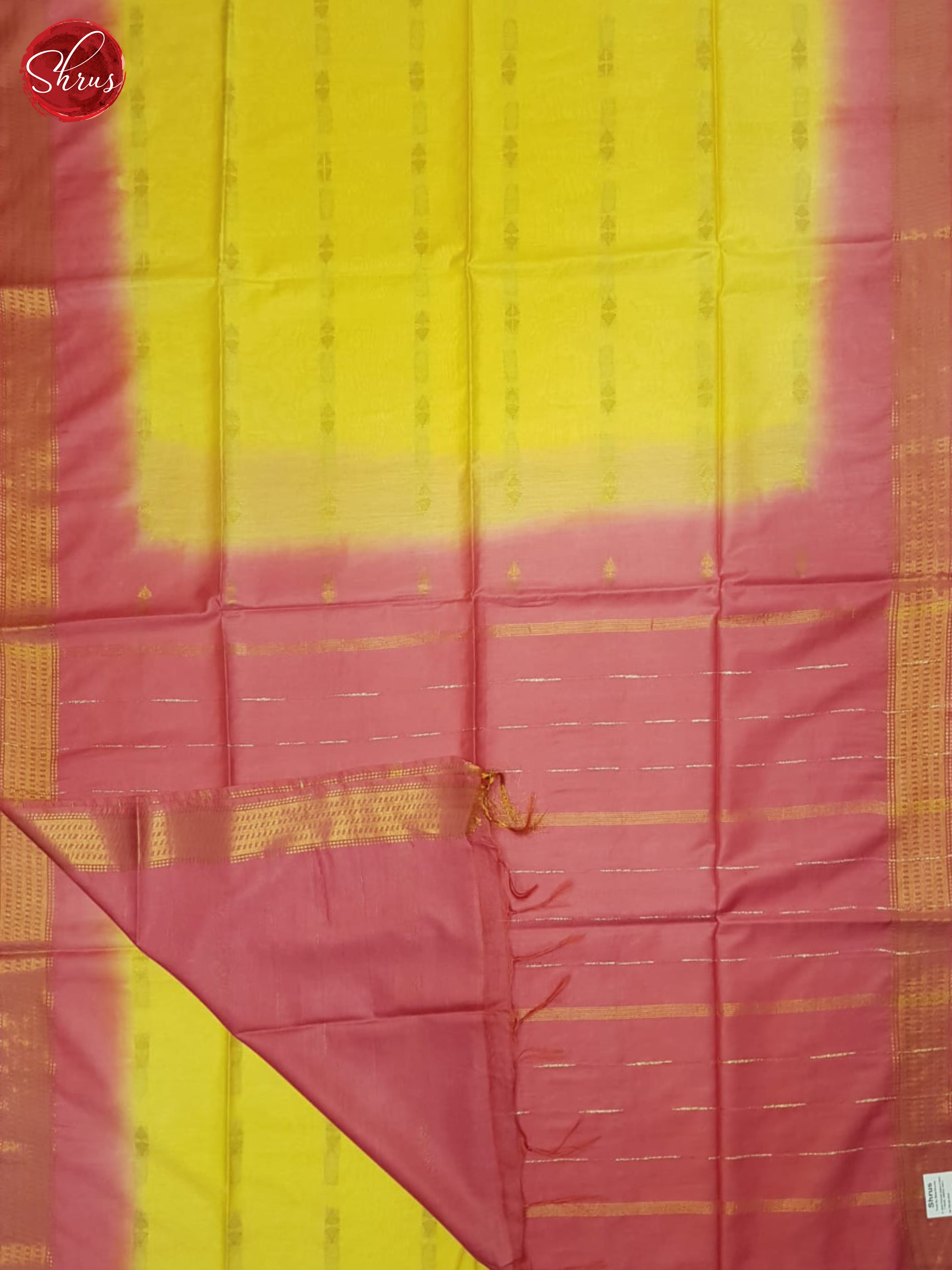 Yellow And Pink- Semi Tussar Saree - Shop on ShrusEternity.com