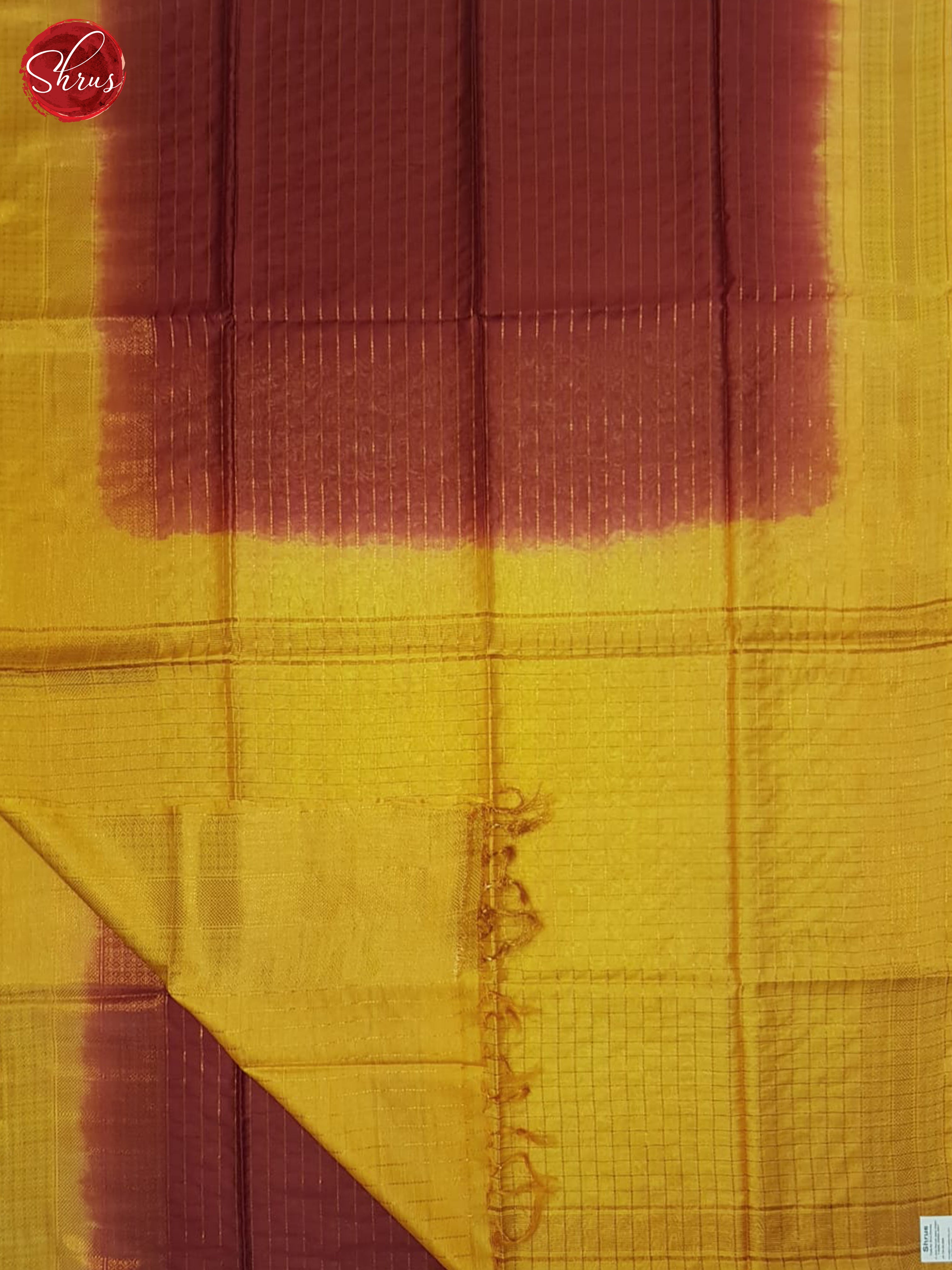 Maroon And Yellow- Semi Tussar Saree - Shop on ShrusEternity.com