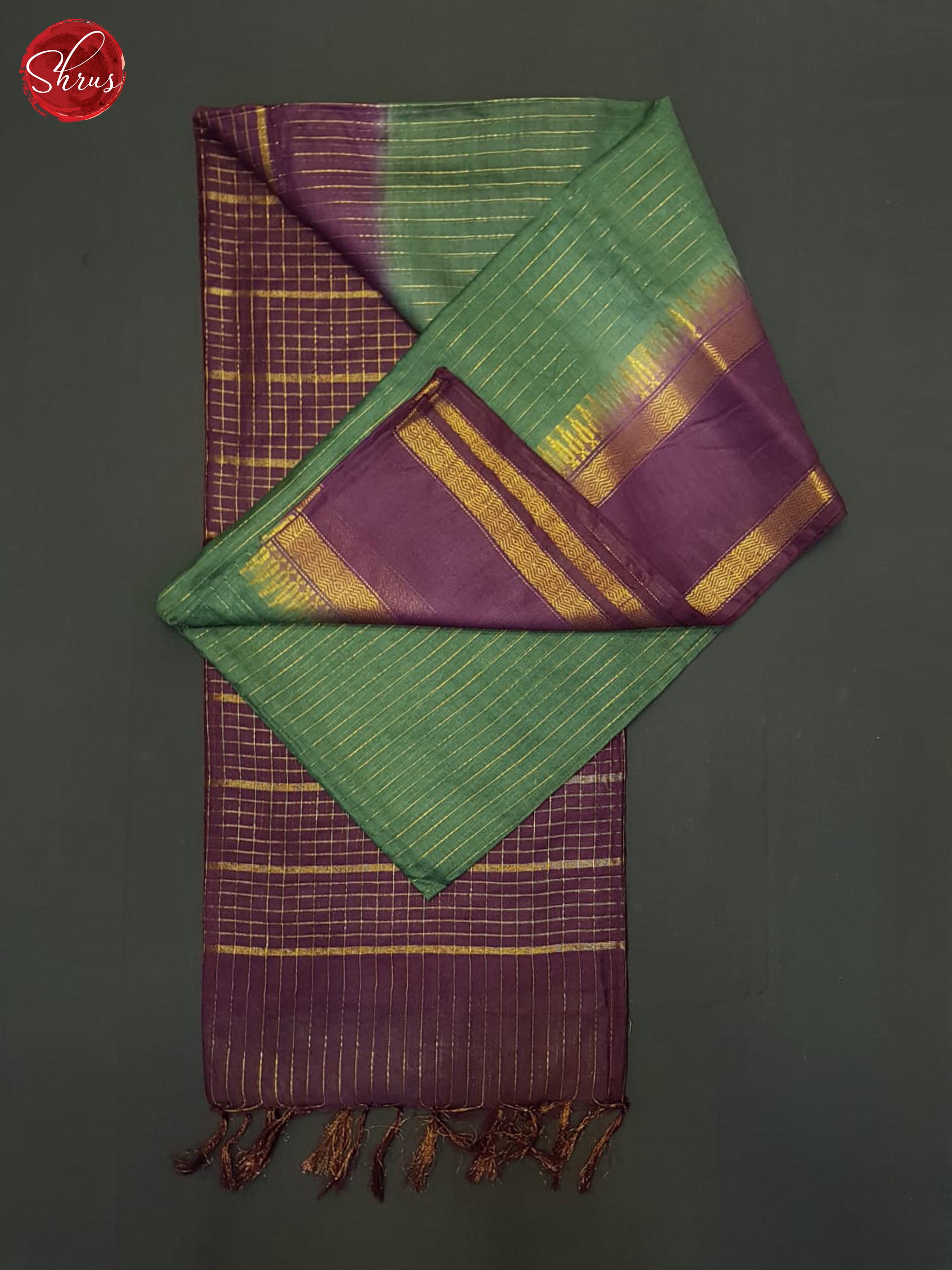 Green & Purple - Semi Tussar Saree - Shop on ShrusEternity.com