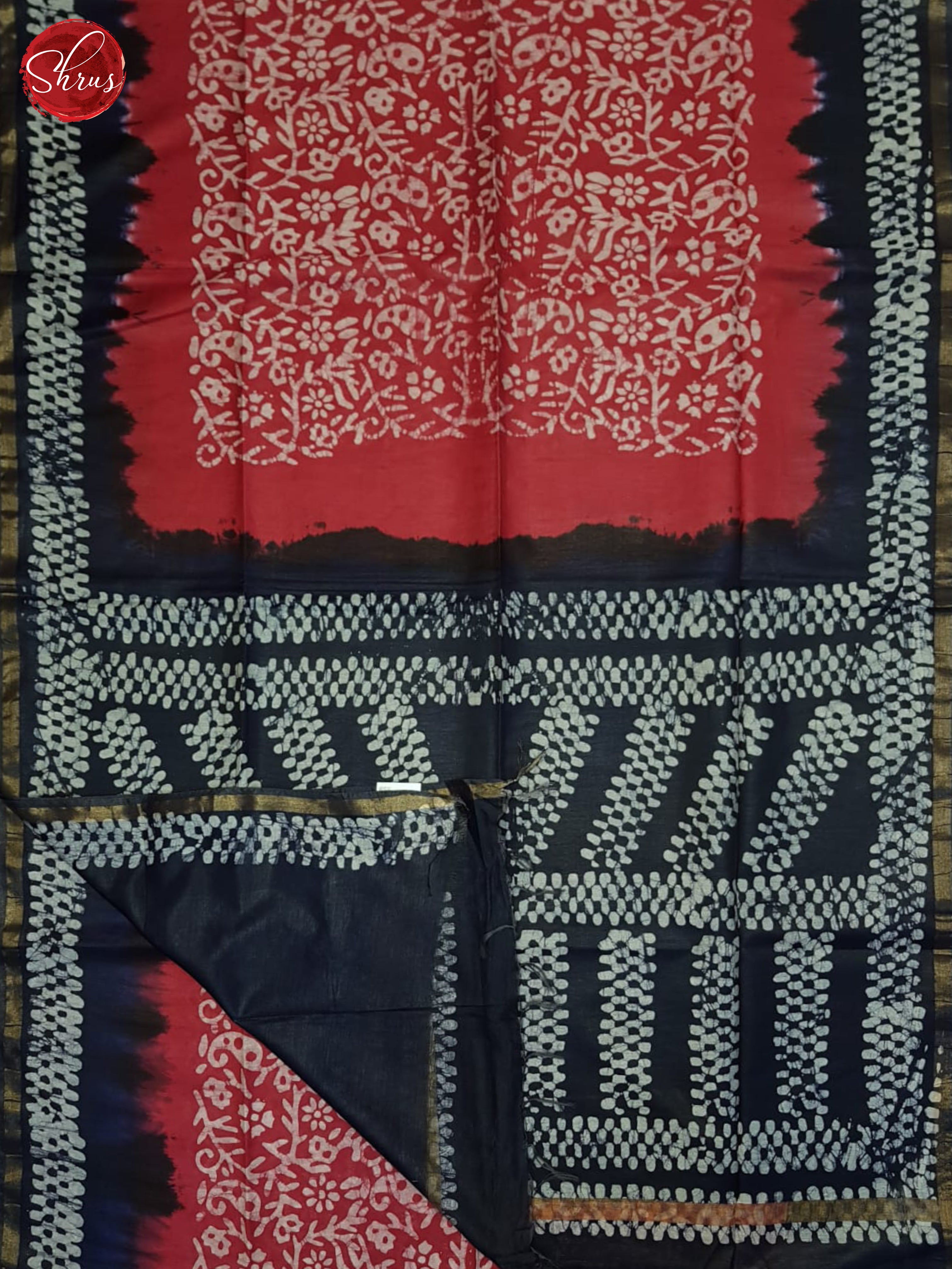 Red & Blue - Bhatik Saree - Shop on ShrusEternity.com