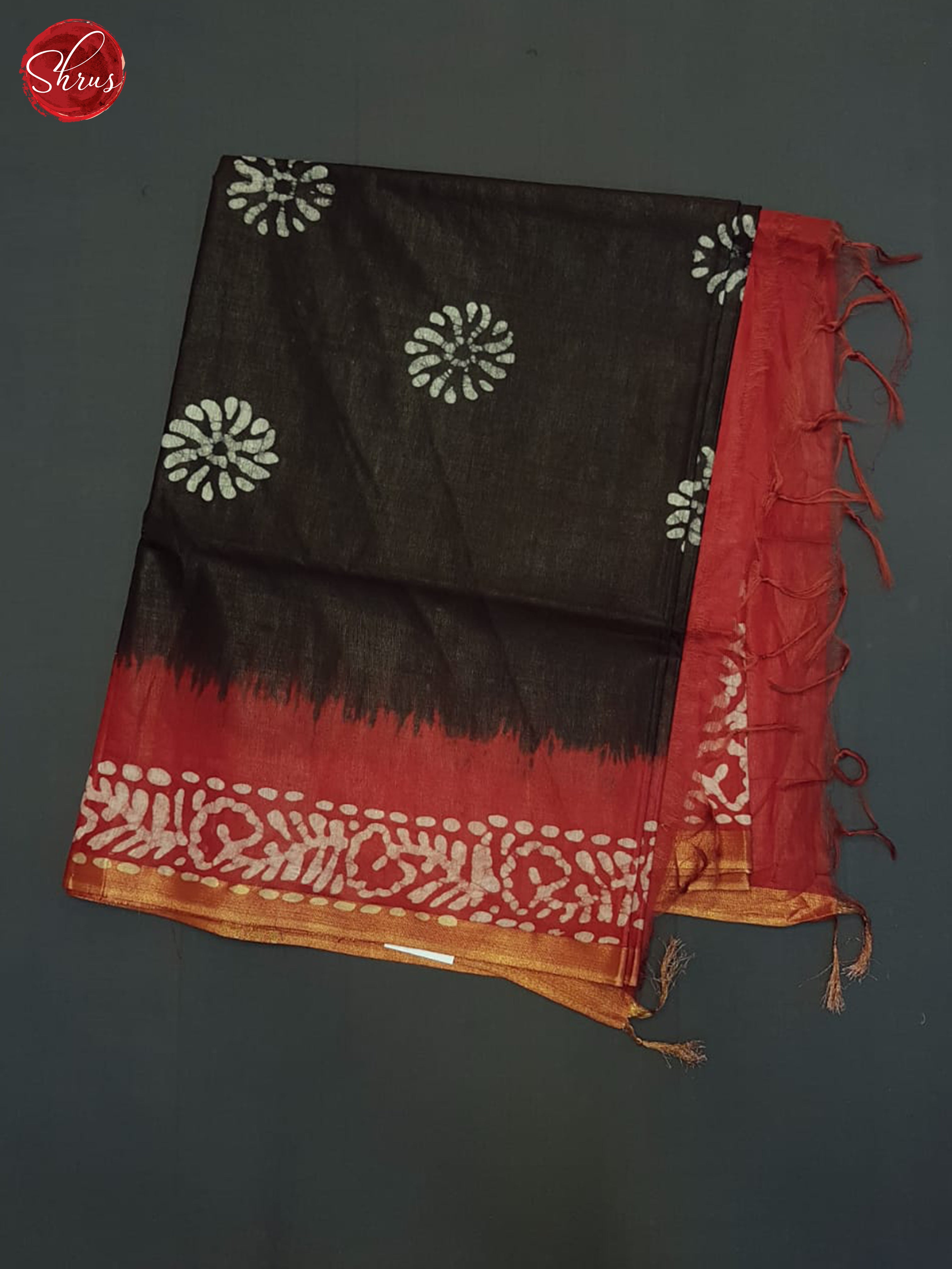 Black & Red- Bhatik Saree - Shop on ShrusEternity.com