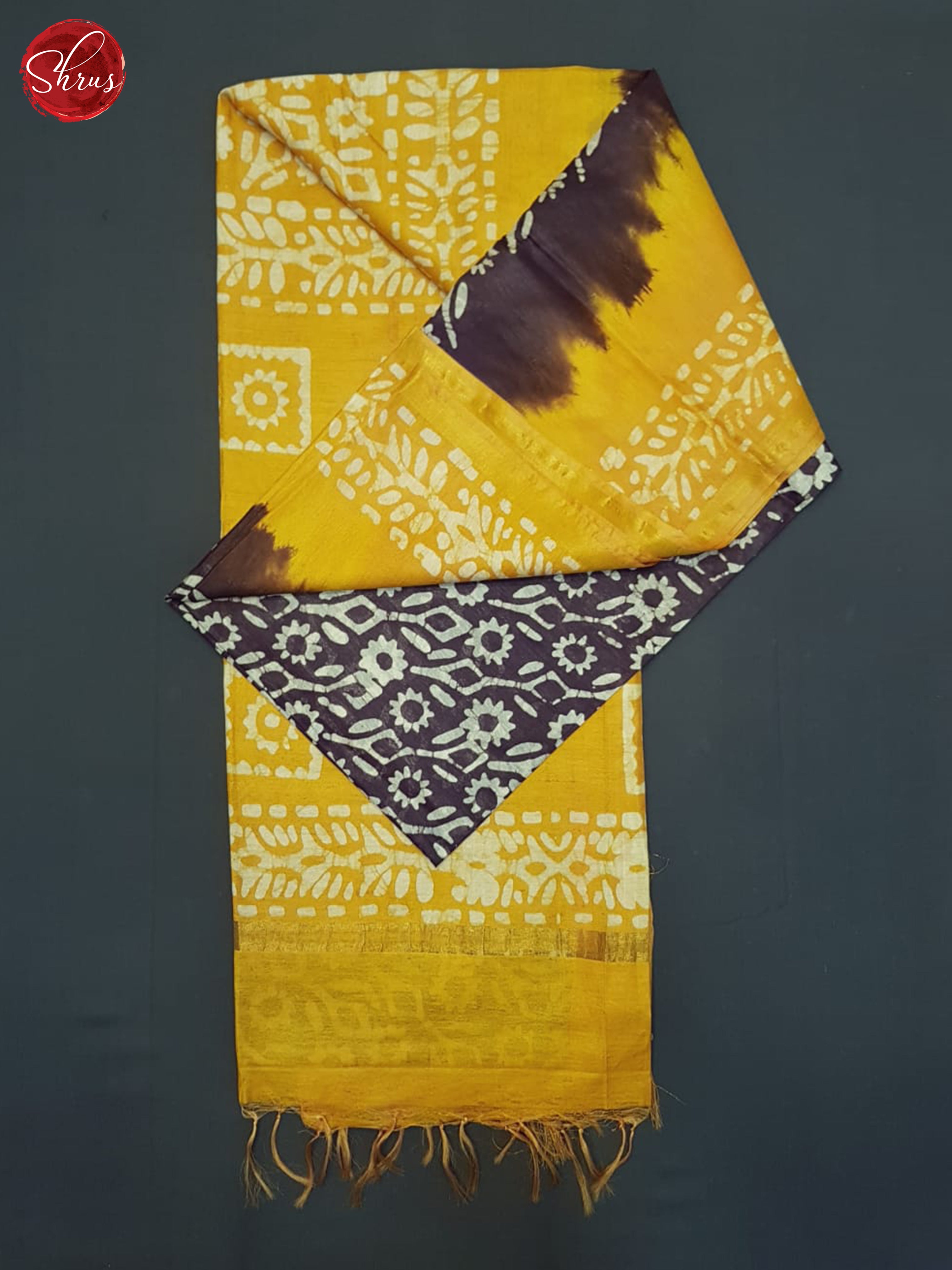 Wine & Yellow - Bhatik Saree - Shop on ShrusEternity.com