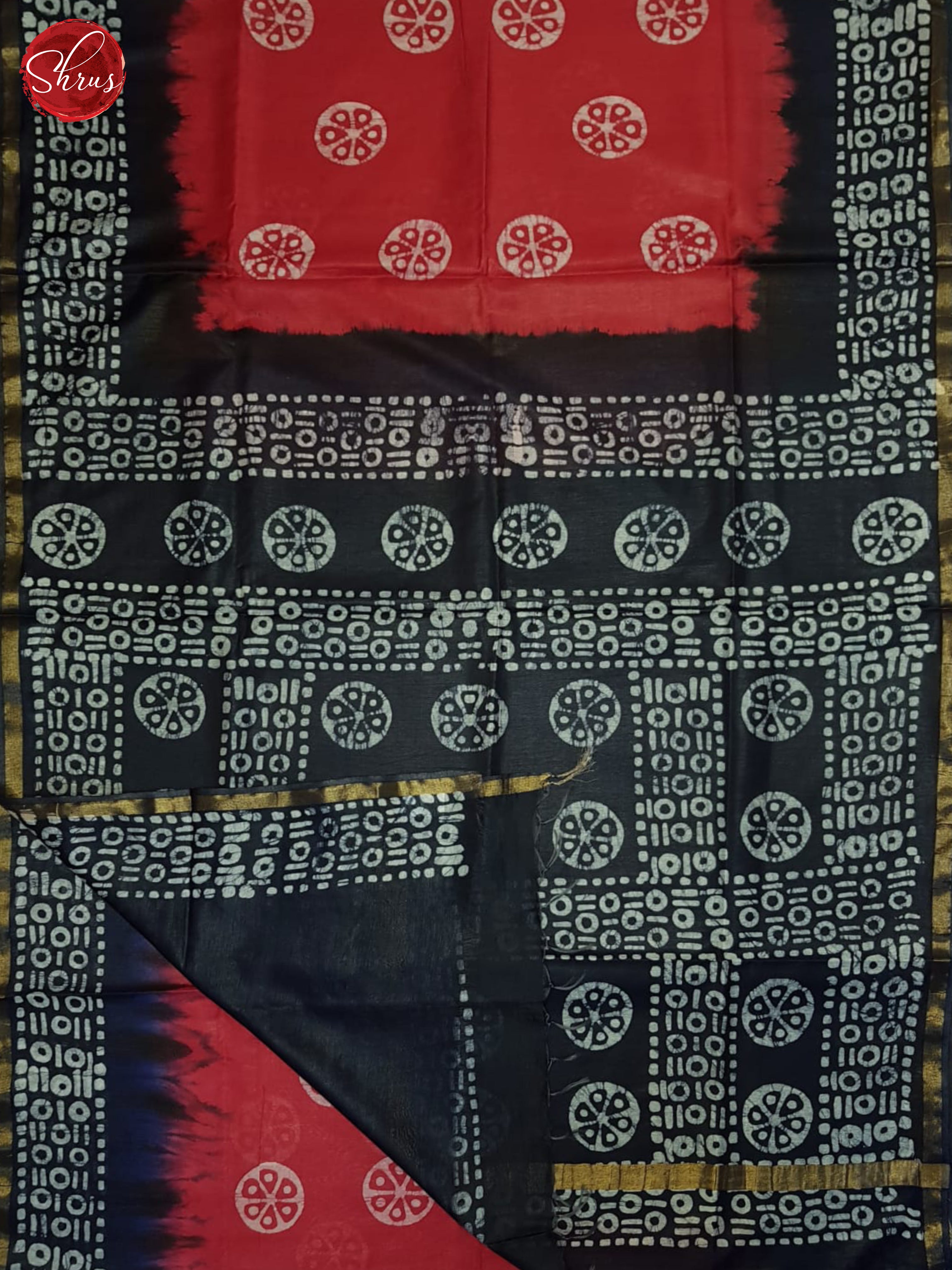 Red & Blue - Bhatik Saree - Shop on ShrusEternity.com