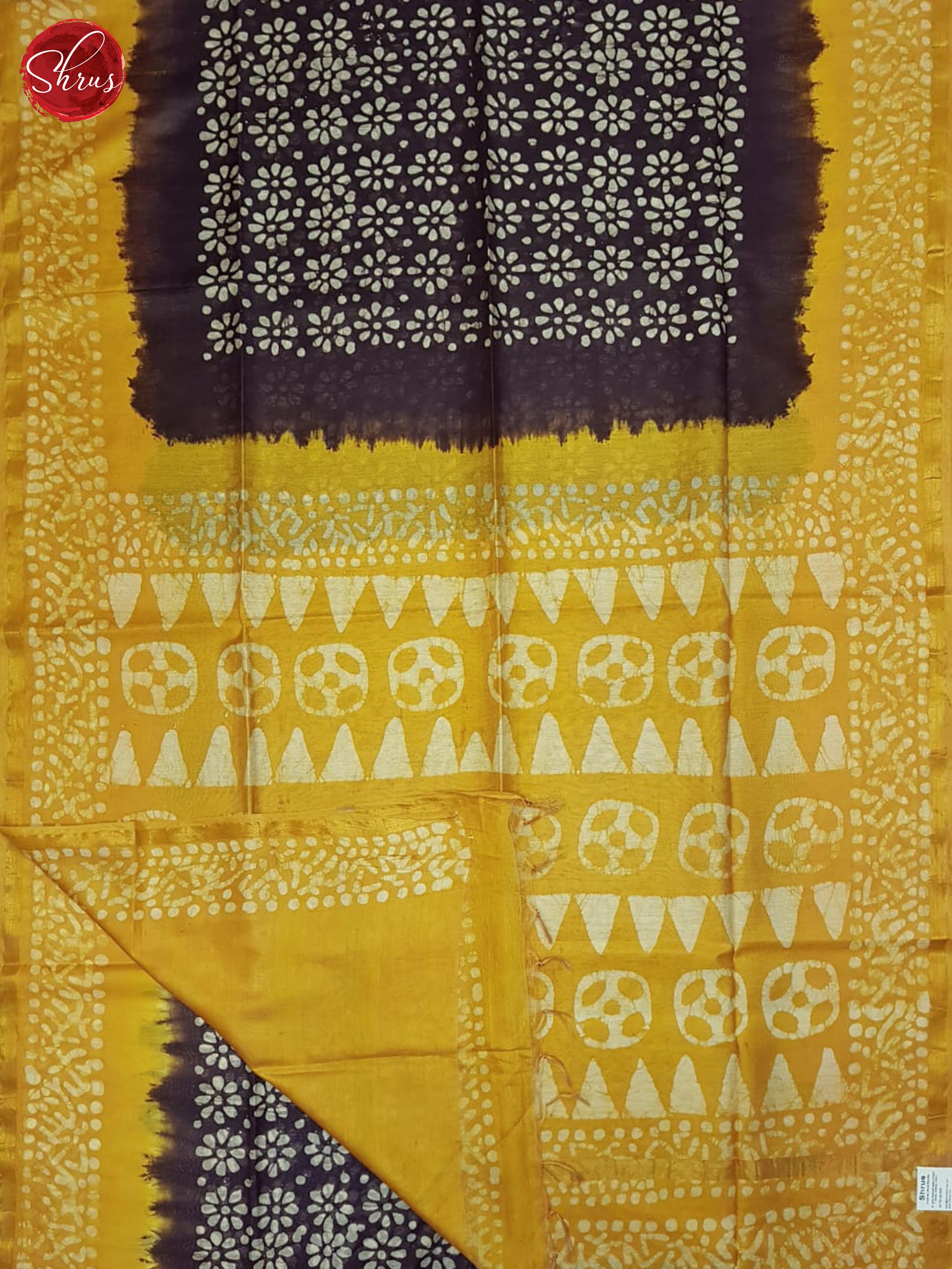 Deep Wine & Mustard- Bhatik Saree - Shop on ShrusEternity.com