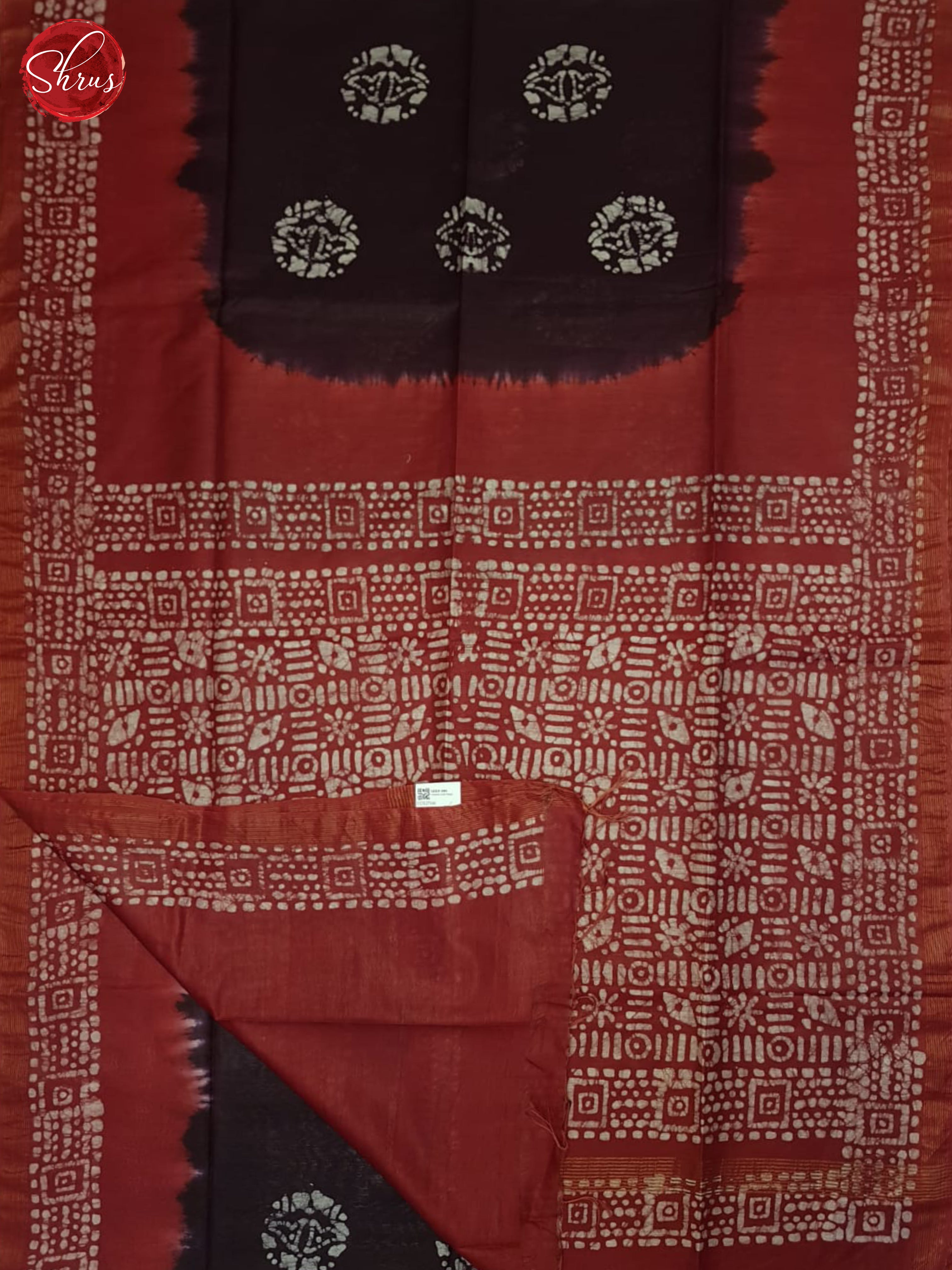 Brown & Red - Bhatik Saree - Shop on ShrusEternity.com