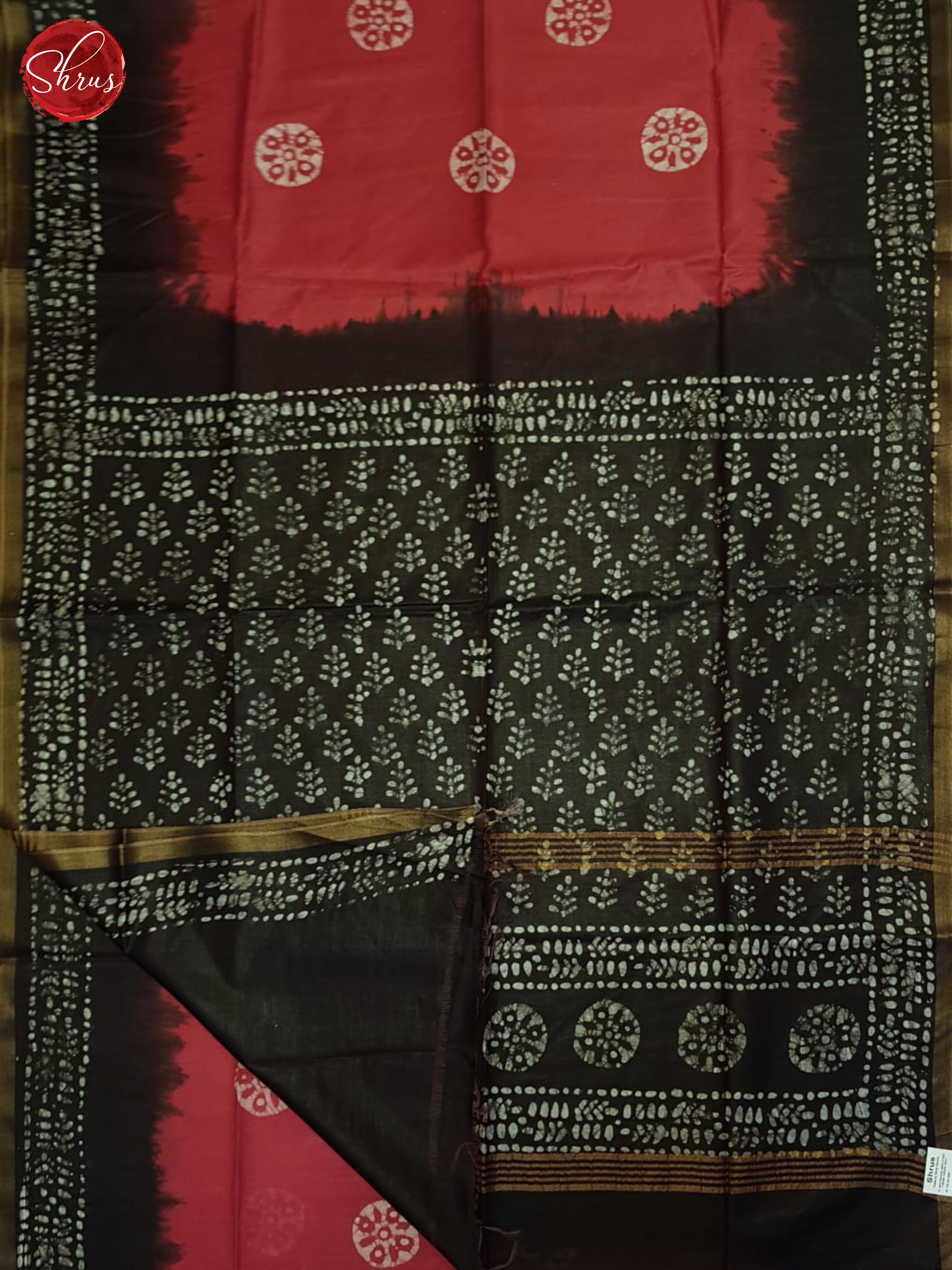Red & Brown - Bhatik Saree - Shop on ShrusEternity.com