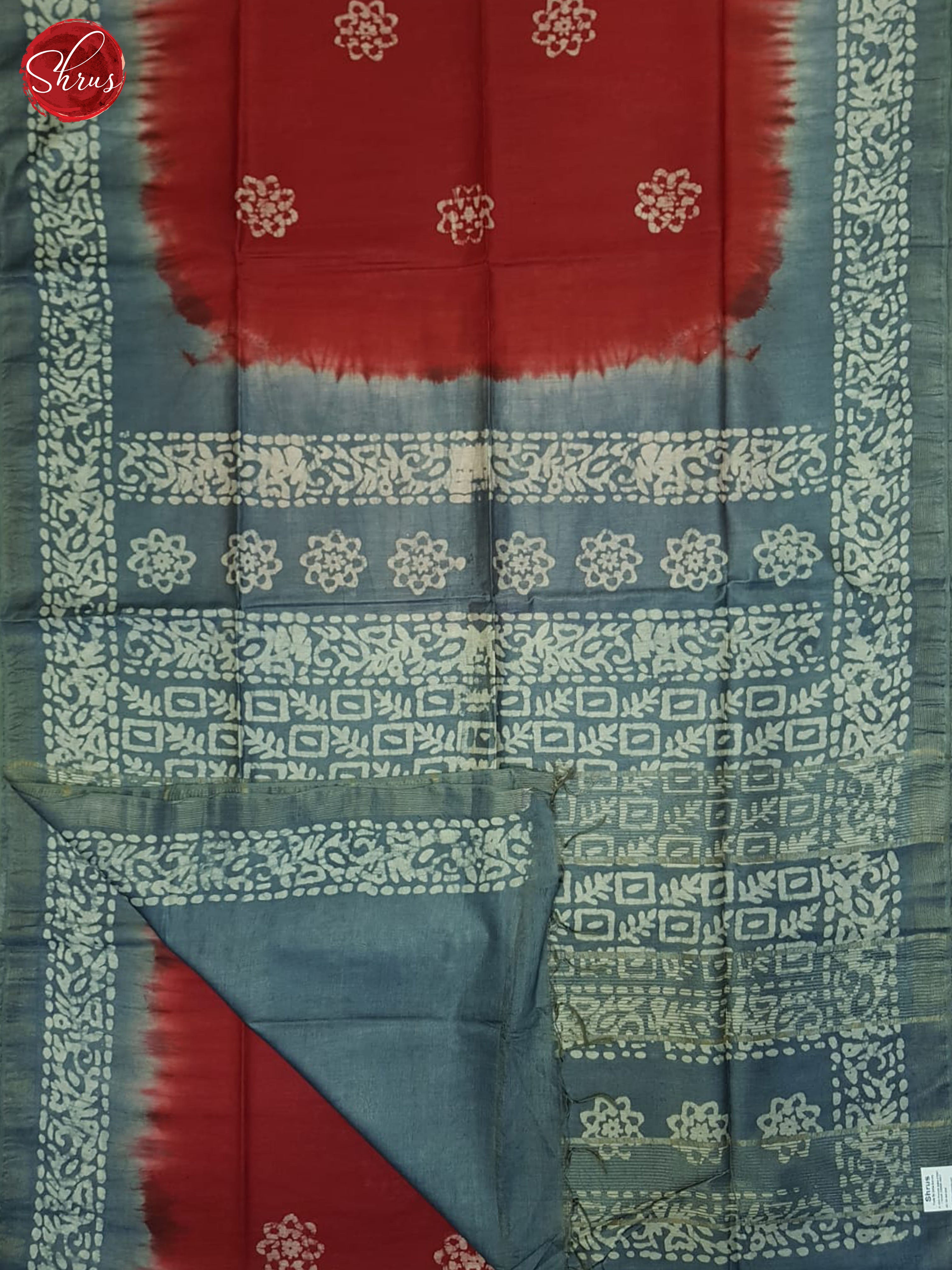 Red & Grey - Bhatik Saree - Shop on ShrusEternity.com