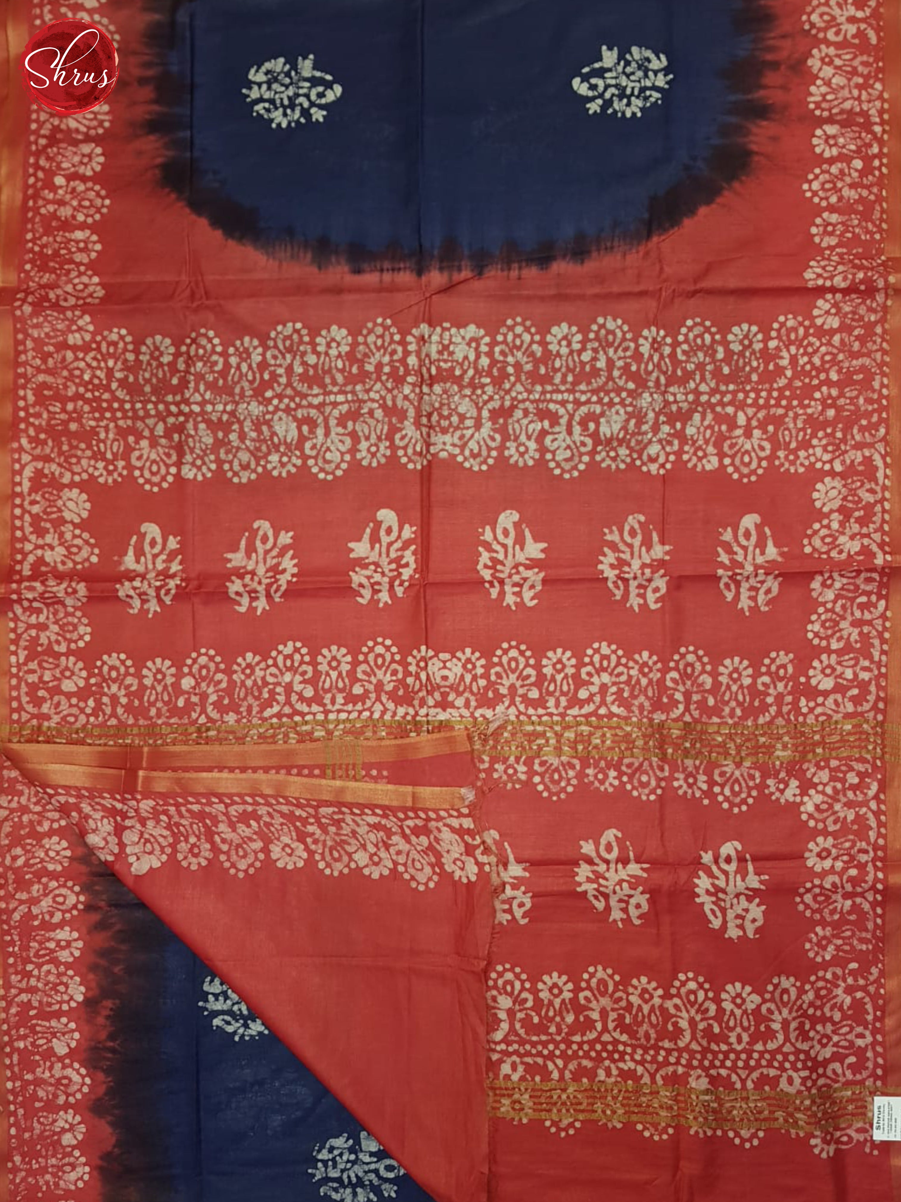 Blue & Pink - Bhatik Saree - Shop on ShrusEternity.com