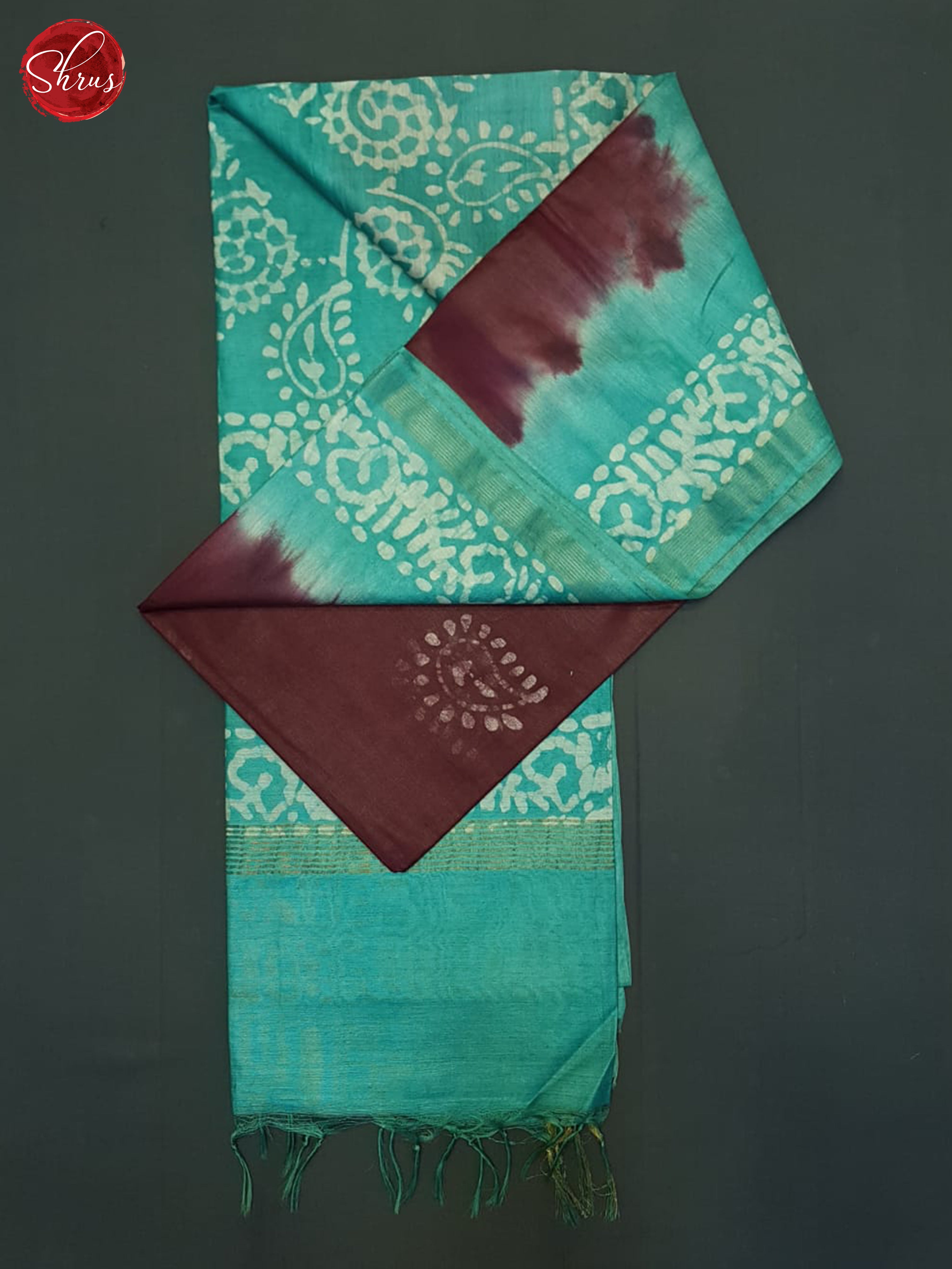 Deep Wine & Blue- Bhatik Saree - Shop on ShrusEternity.com
