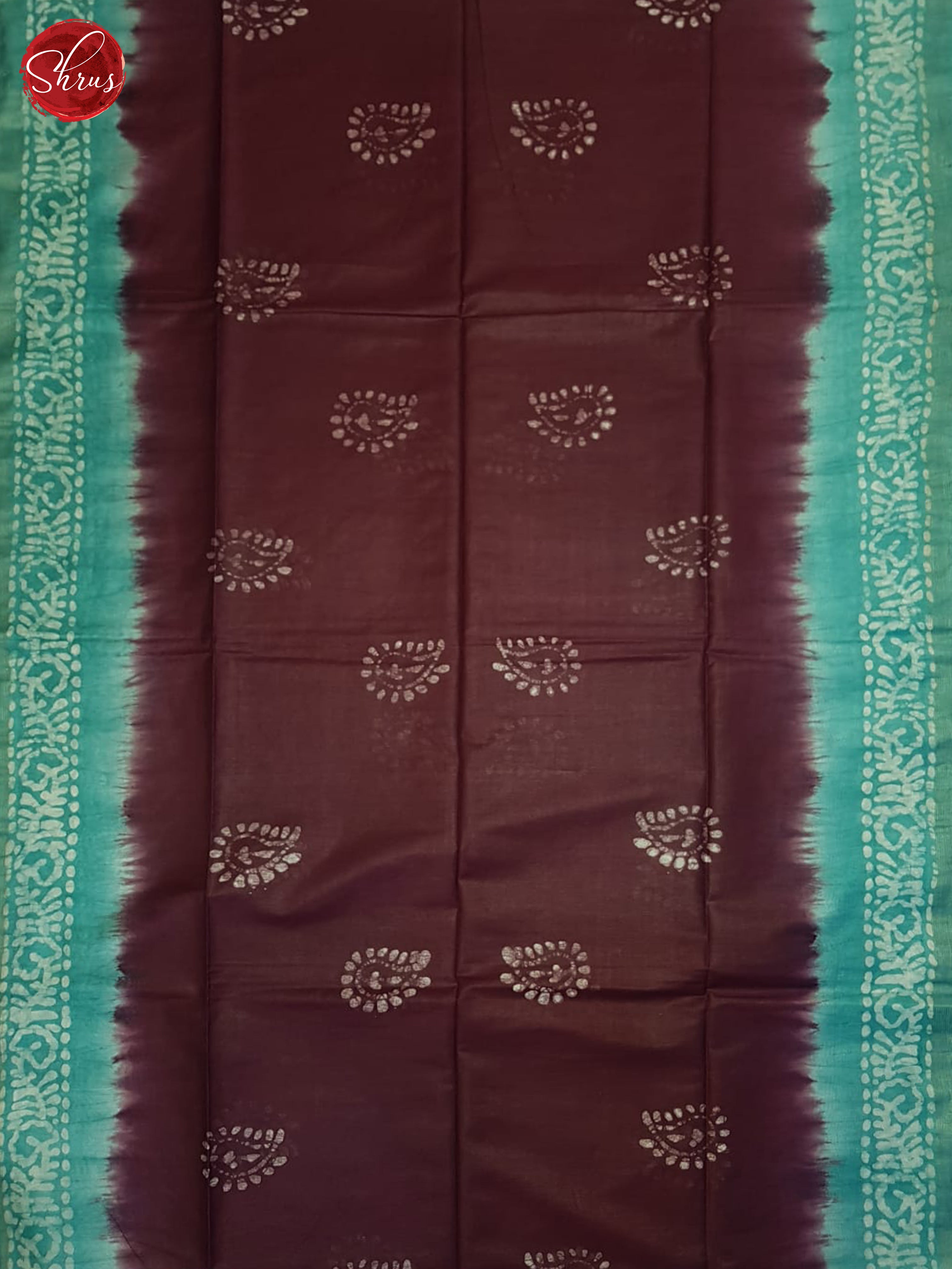Deep Wine & Blue- Bhatik Saree - Shop on ShrusEternity.com