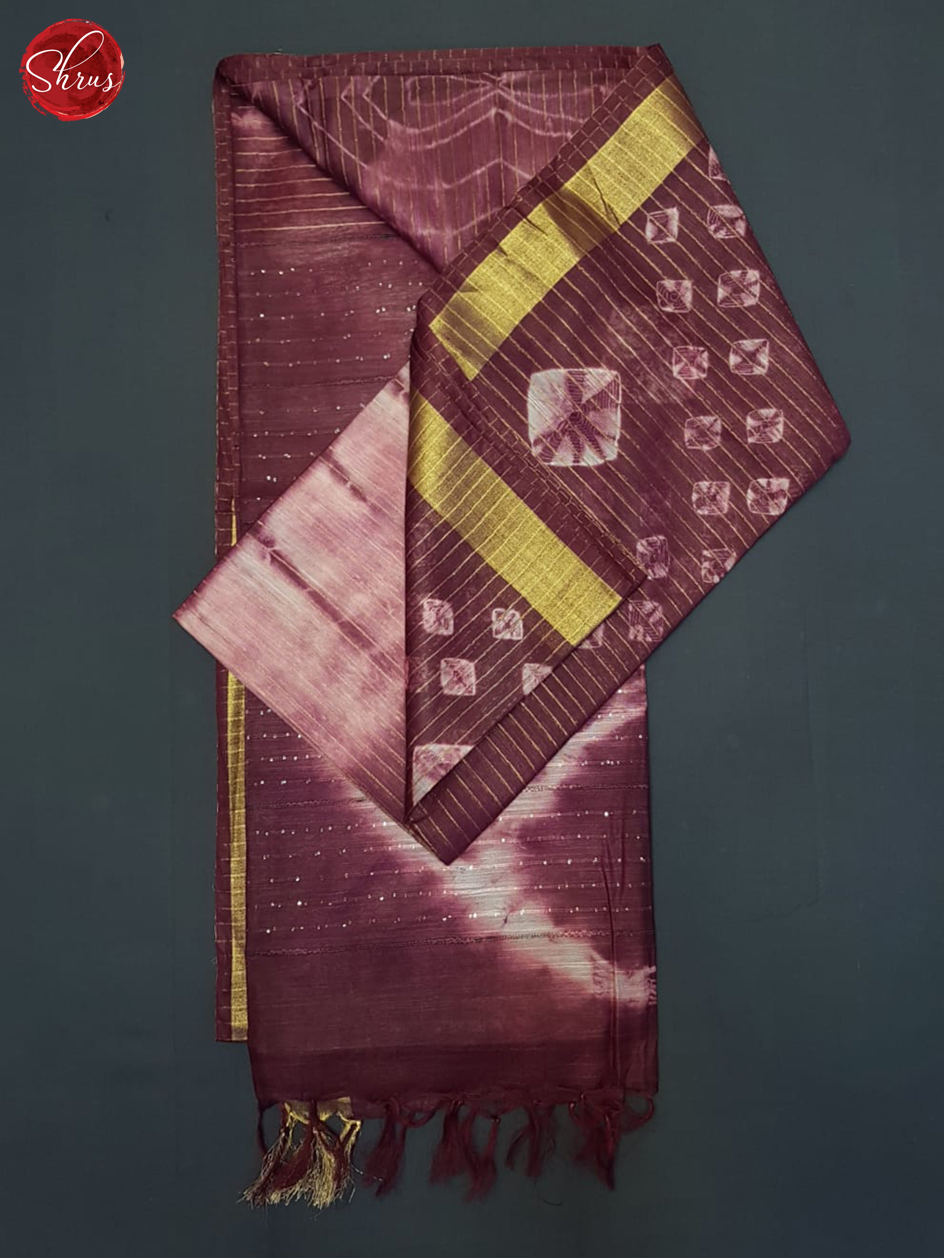 Deep Wine & Pink -Shibori Saree - Shop on ShrusEternity.com