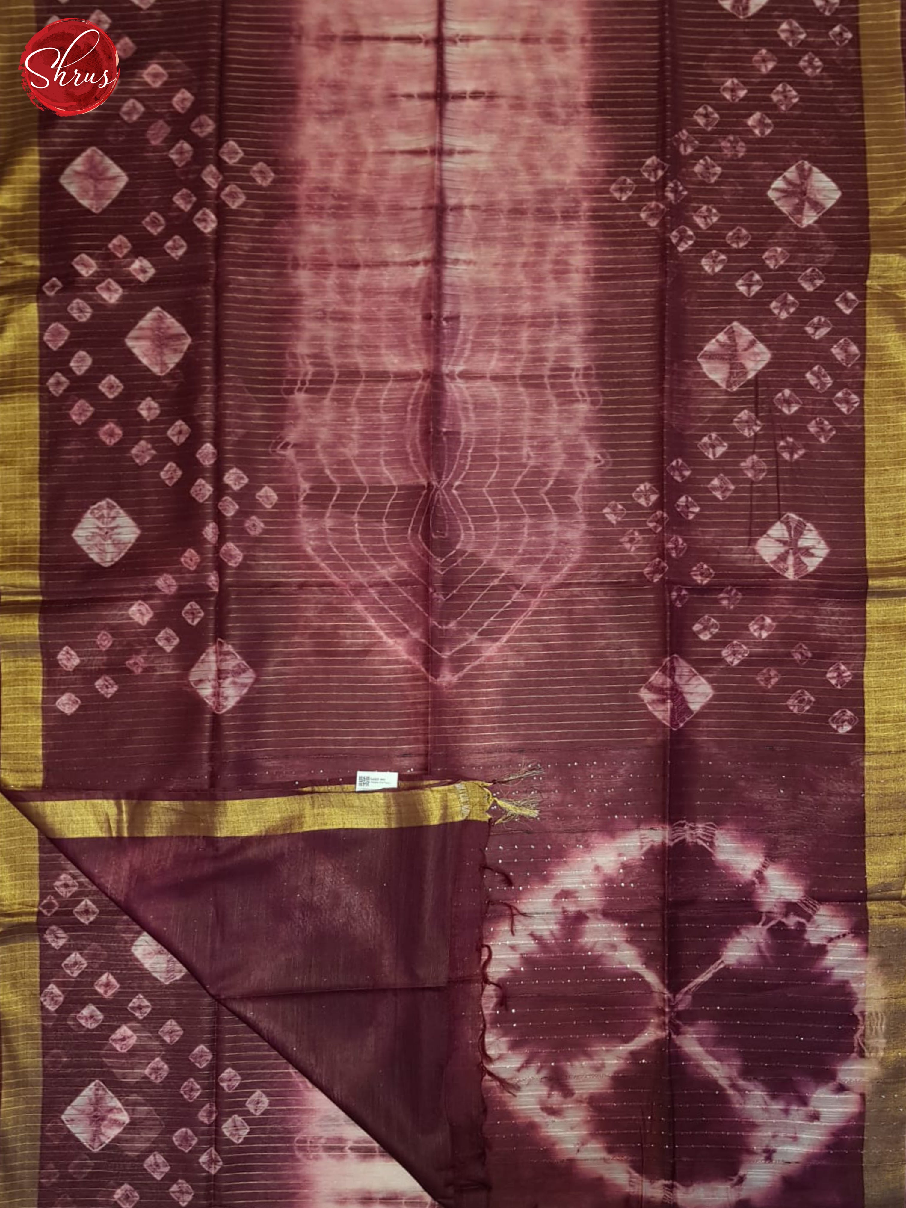 Deep Wine & Pink -Shibori Saree - Shop on ShrusEternity.com
