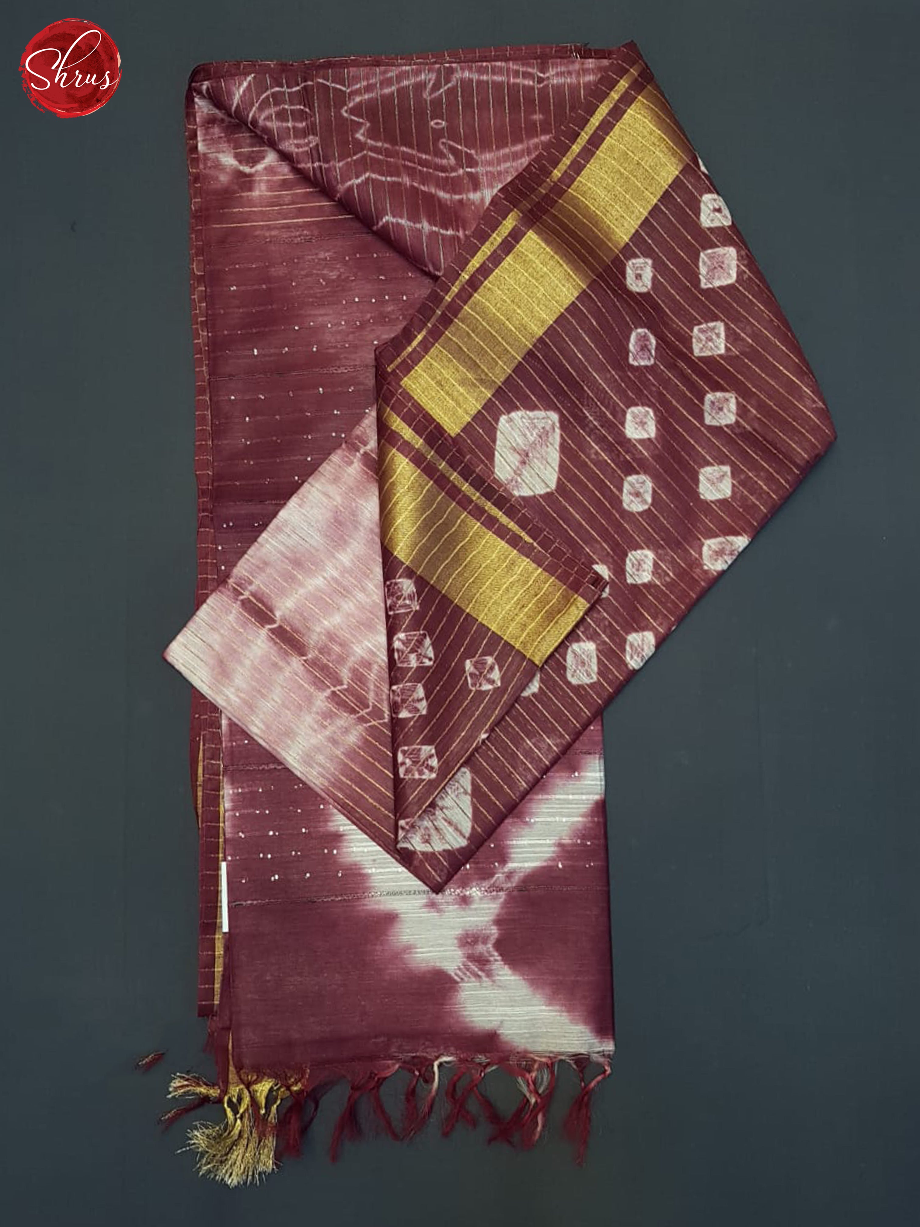 Wine & Cream - Shibori Saree - Shop on ShrusEternity.com