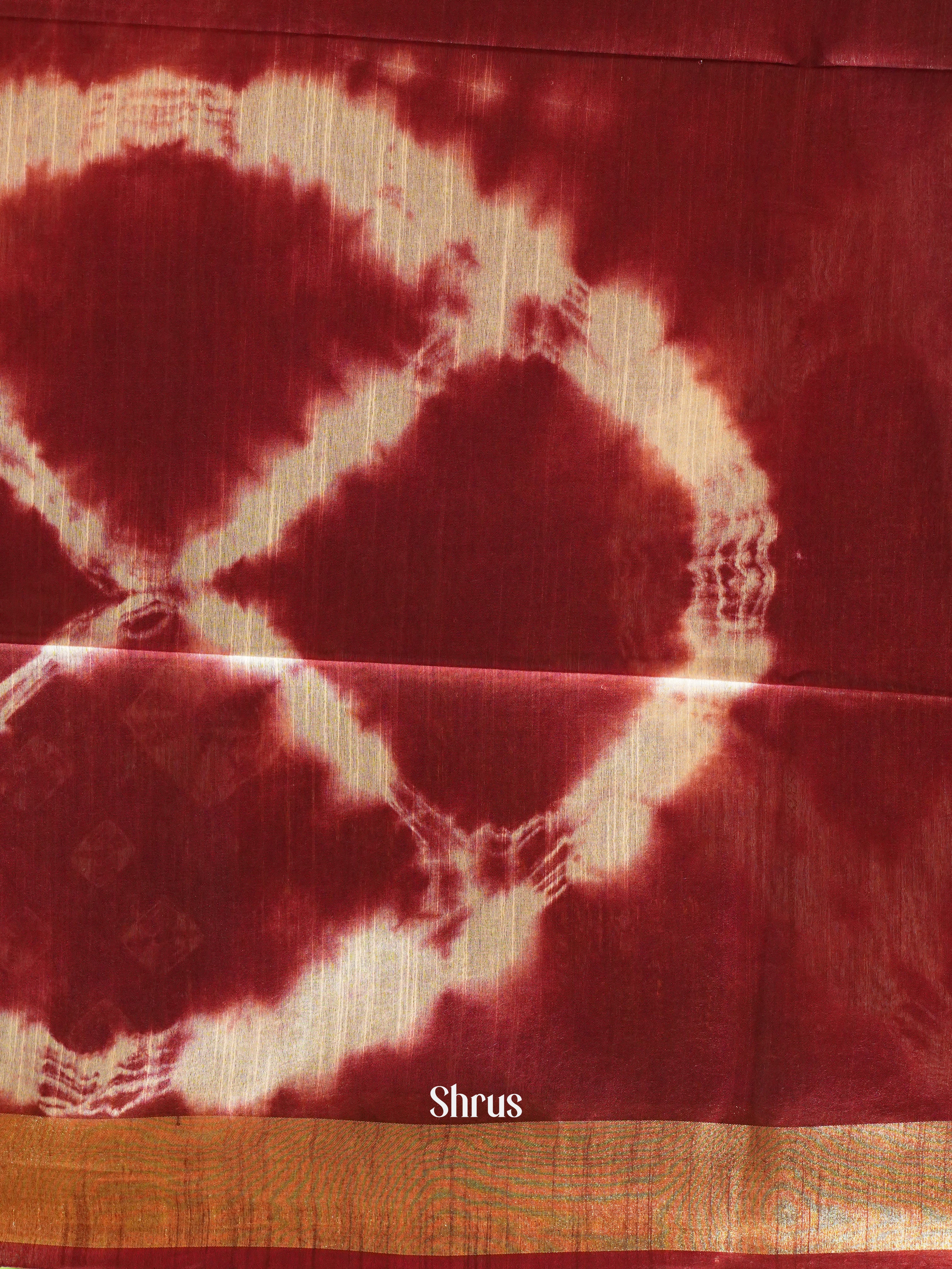 Wine & Cream - Shibori Saree - Shop on ShrusEternity.com