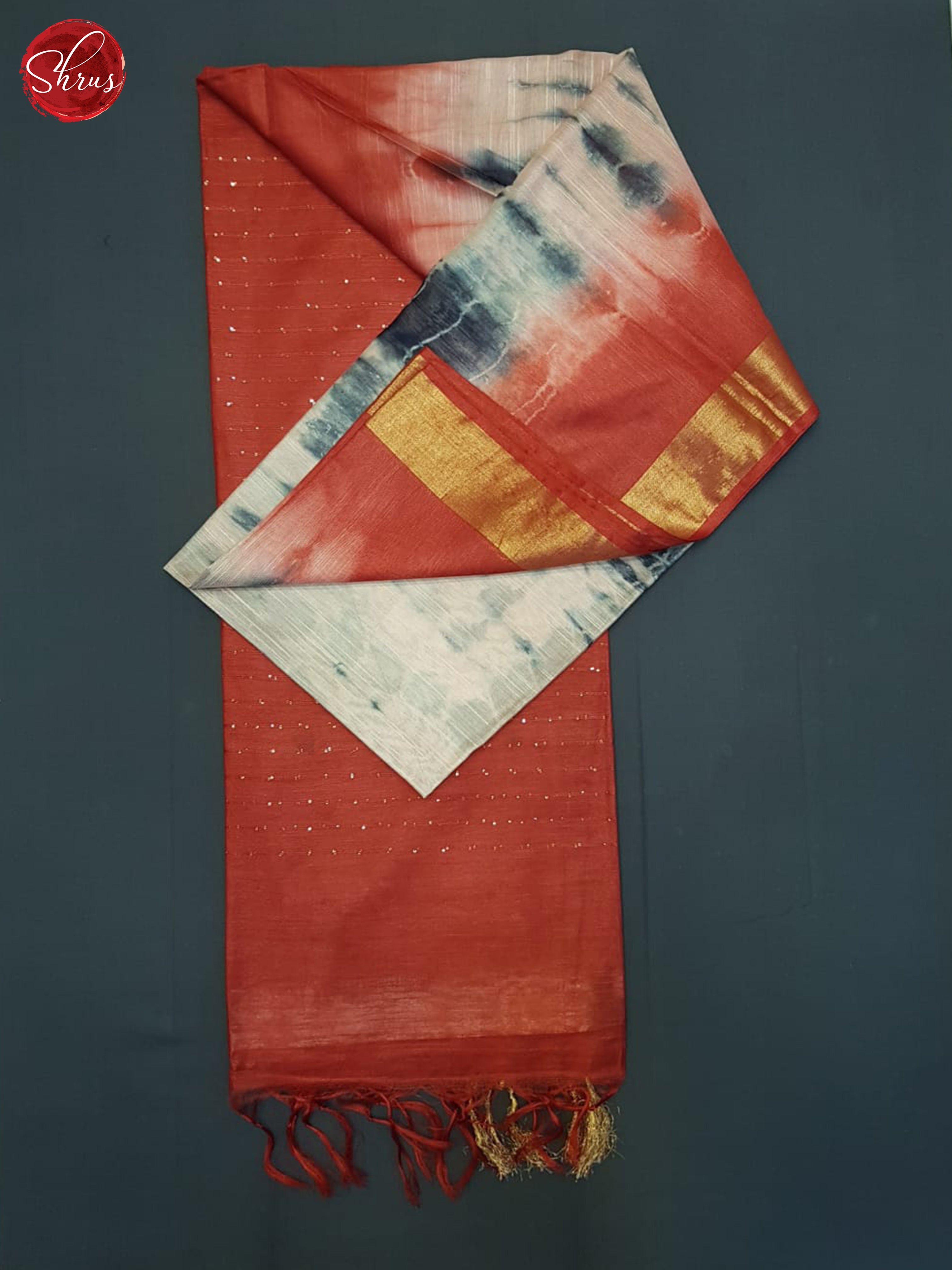 Cream And Red- Shibori Saree - Shop on ShrusEternity.com