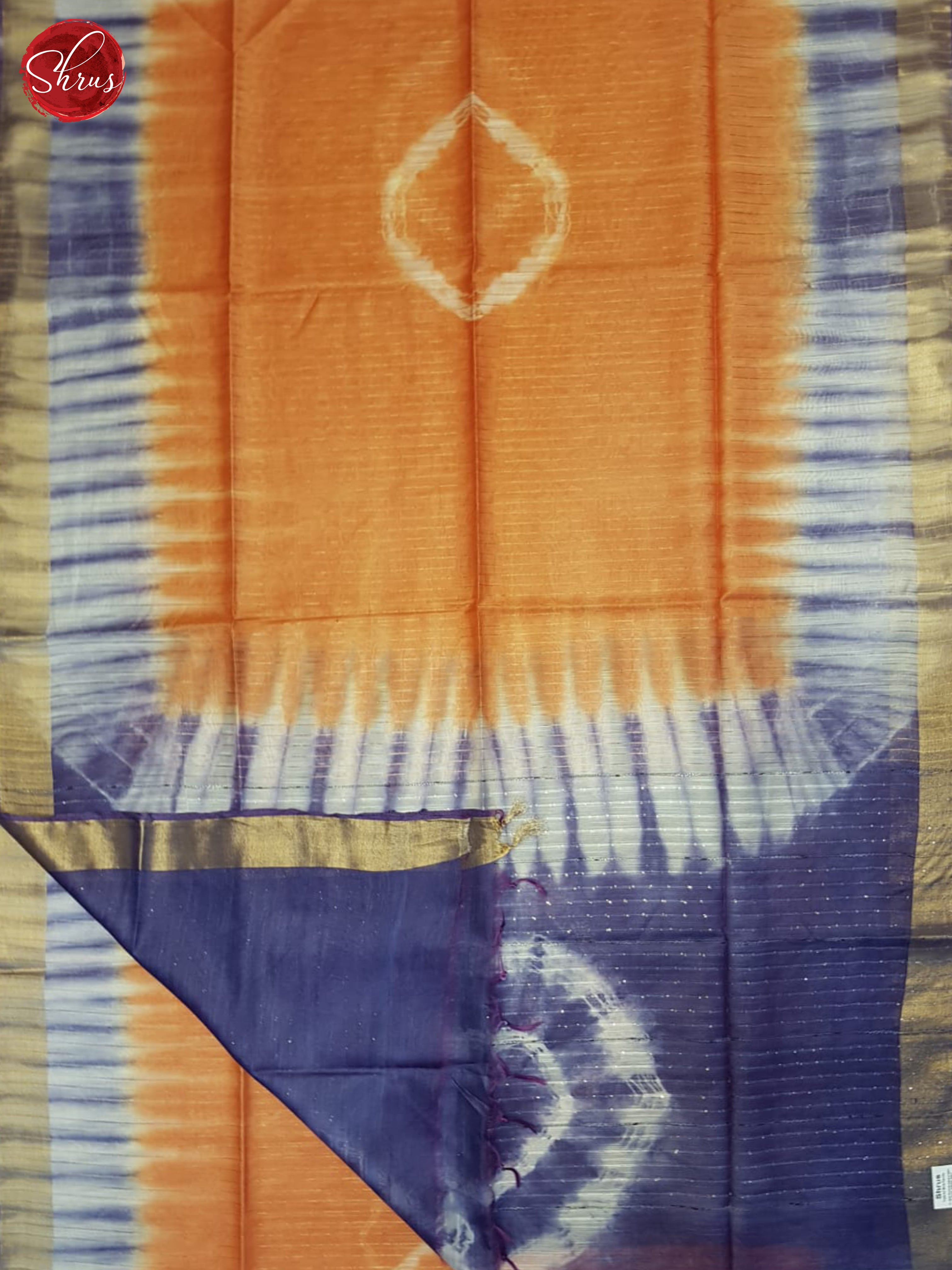 Orange And Lavender- Shibori Saree - Shop on ShrusEternity.com