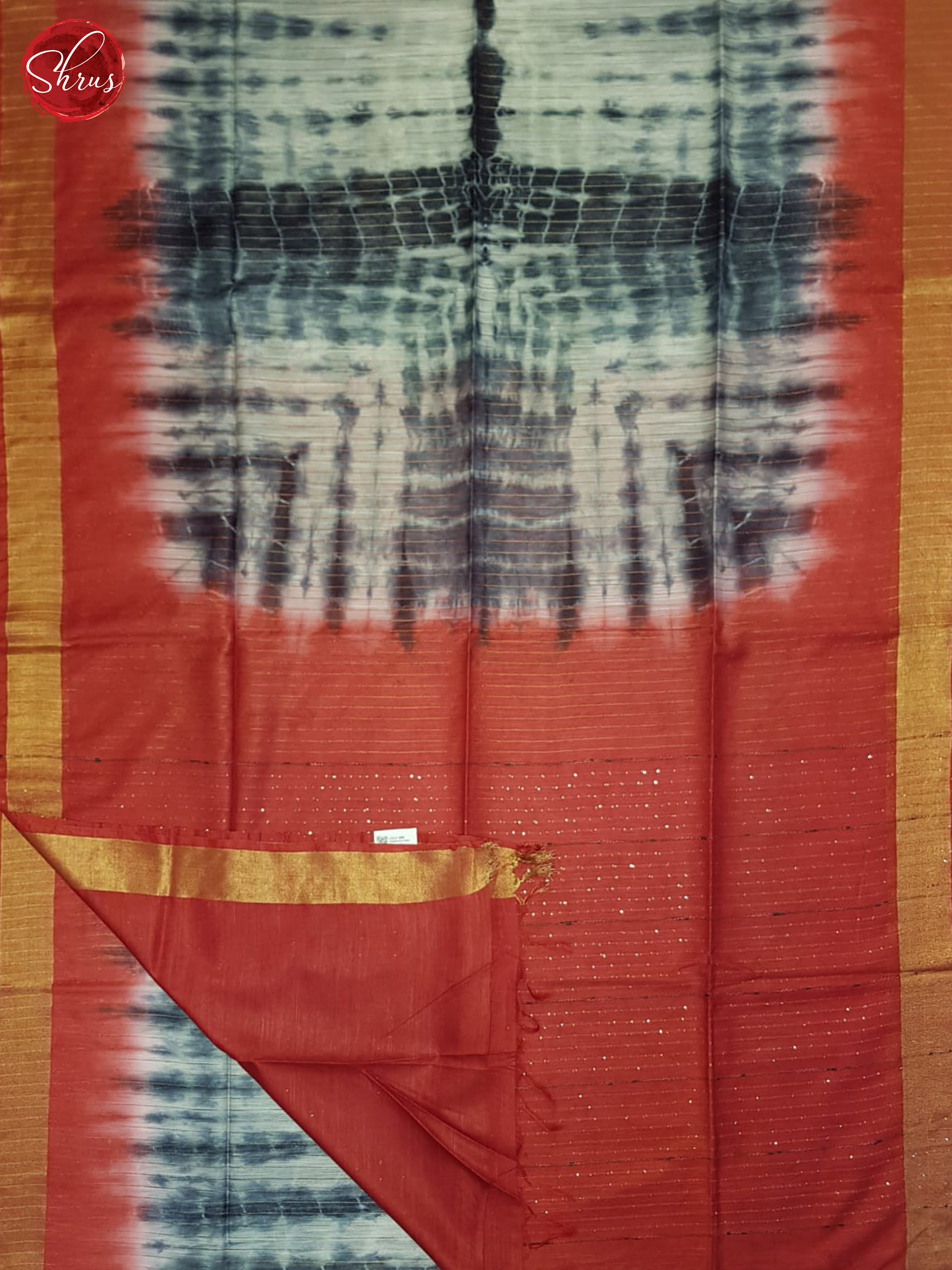 Grey And Red- Shibori Saree - Shop on ShrusEternity.com