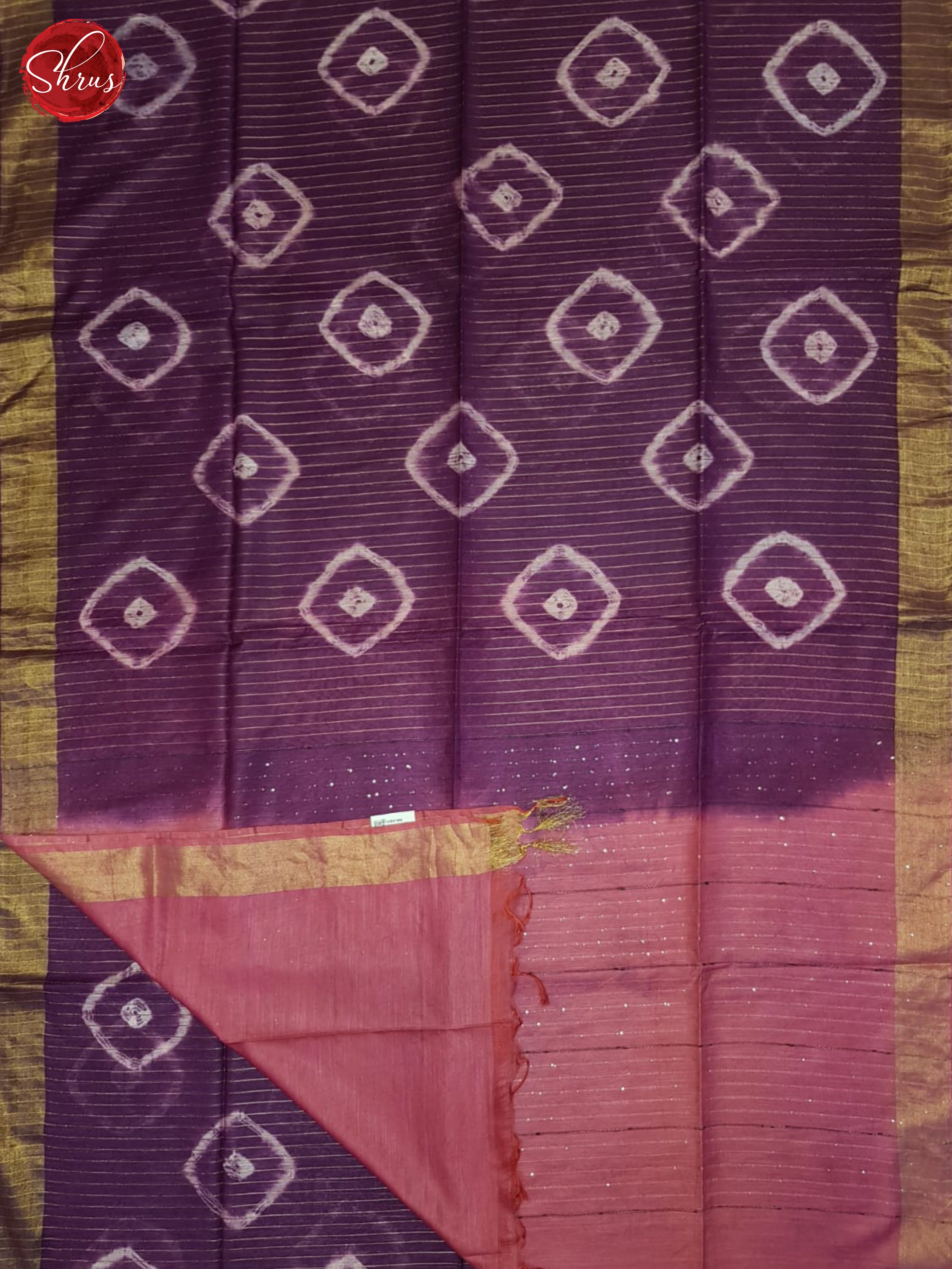 Wine And Pink- Shibori Saree - Shop on ShrusEternity.com