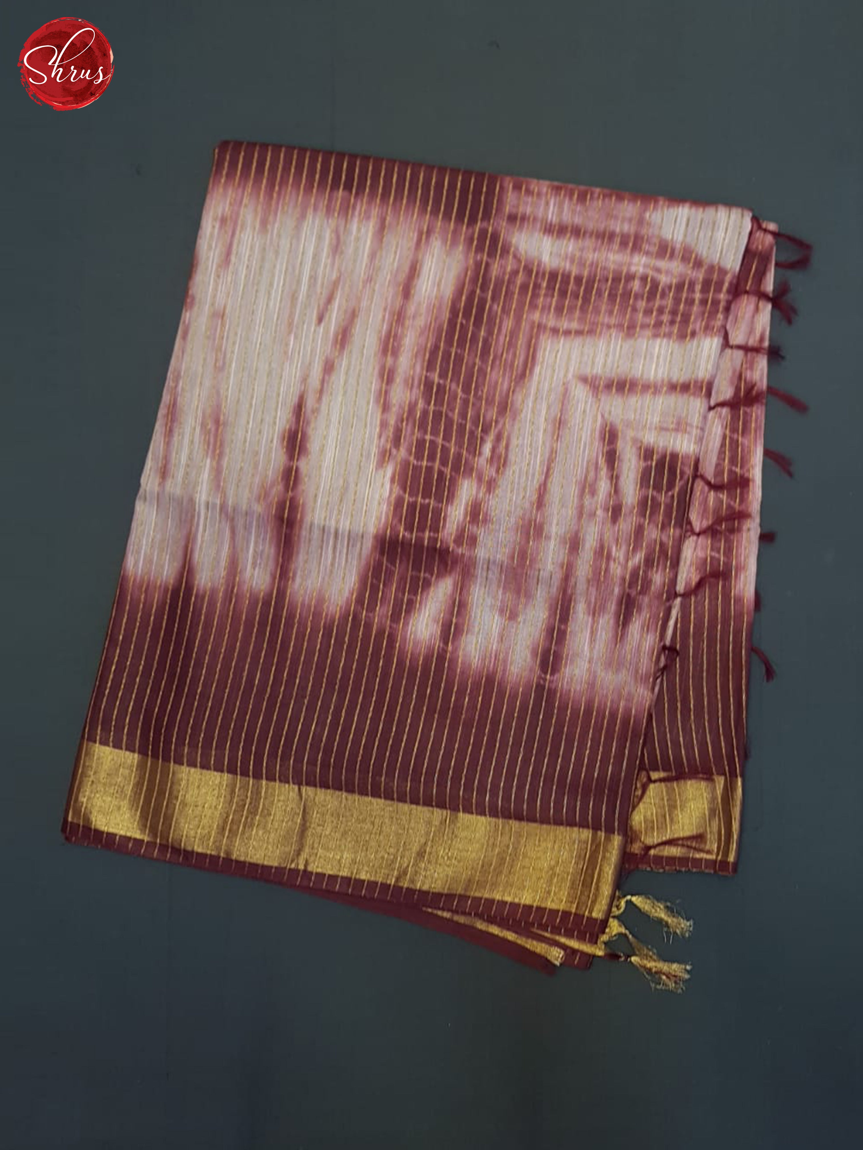 Cream & Wine- Shibori Saree - Shop on ShrusEternity.com