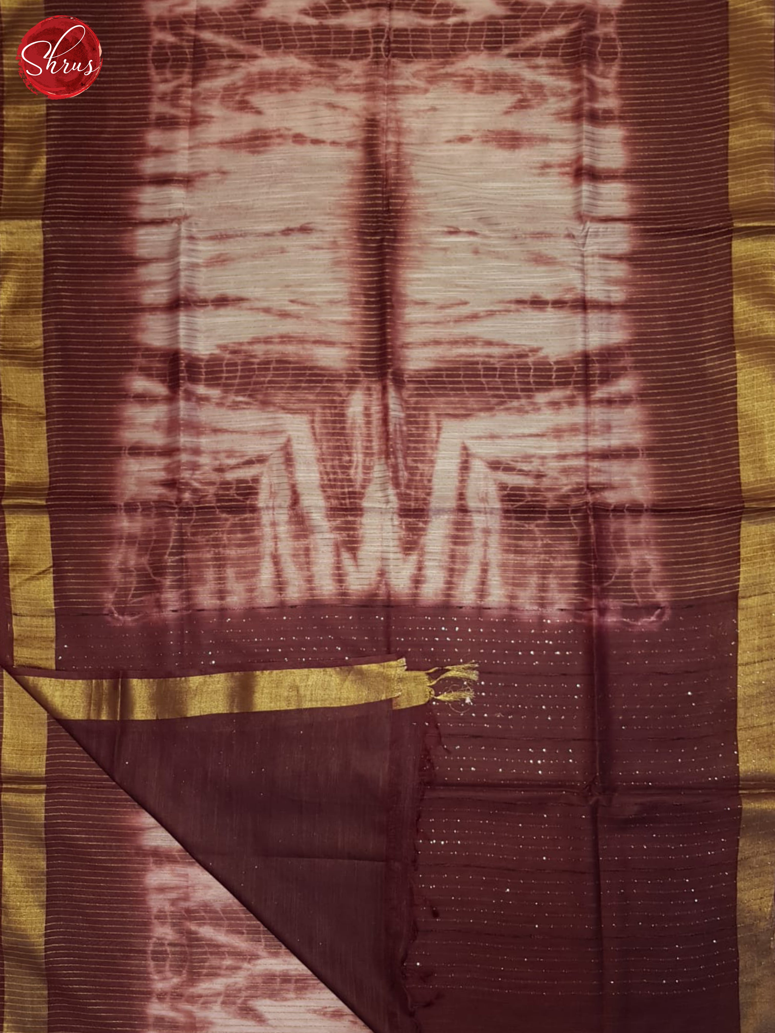 Cream & Wine- Shibori Saree - Shop on ShrusEternity.com