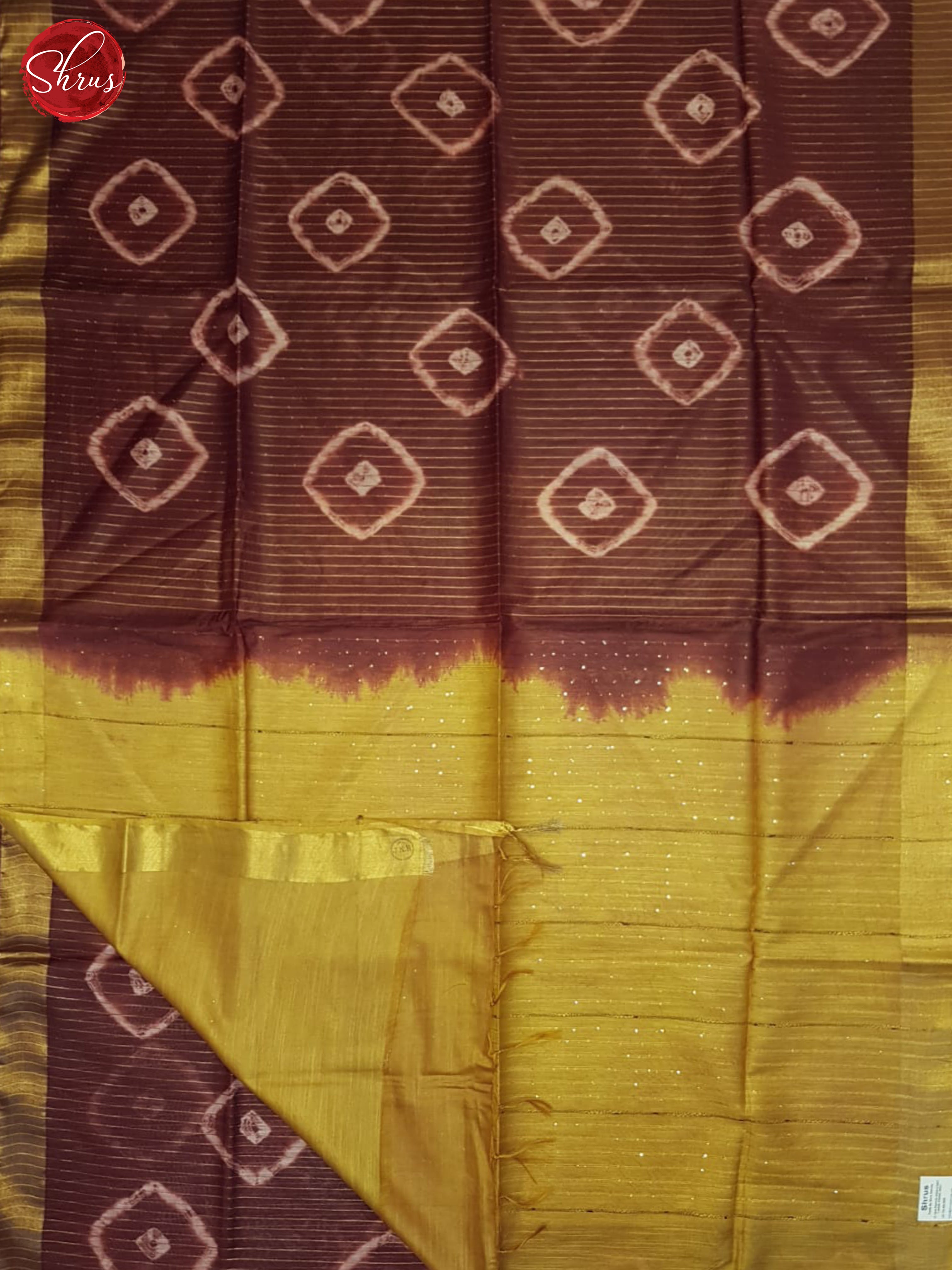 Maroon And Mustard- Shibori Saree - Shop on ShrusEternity.com