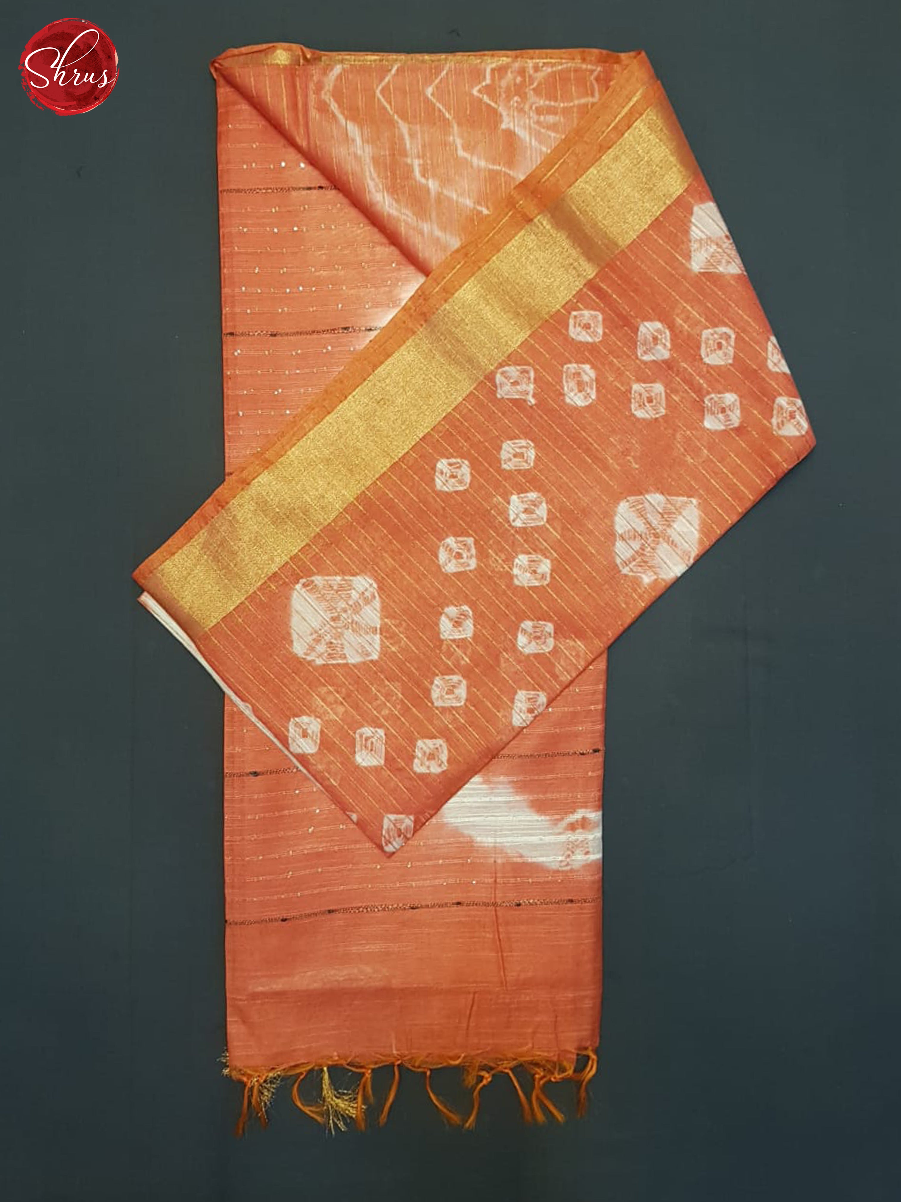 Orange & Cream - Shibori Saree - Shop on ShrusEternity.com