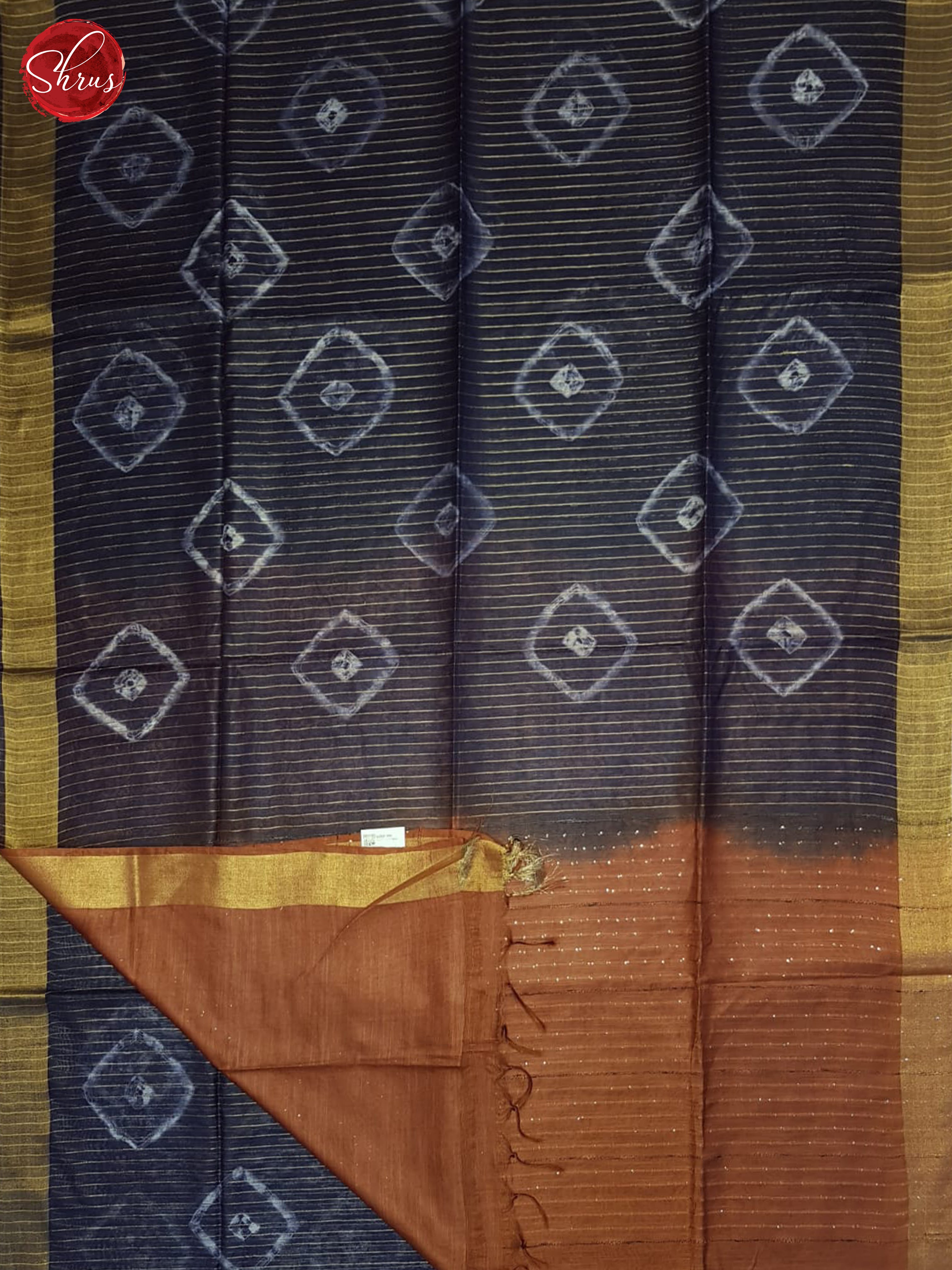 Blue And Brown- Shibori Saree - Shop on ShrusEternity.com