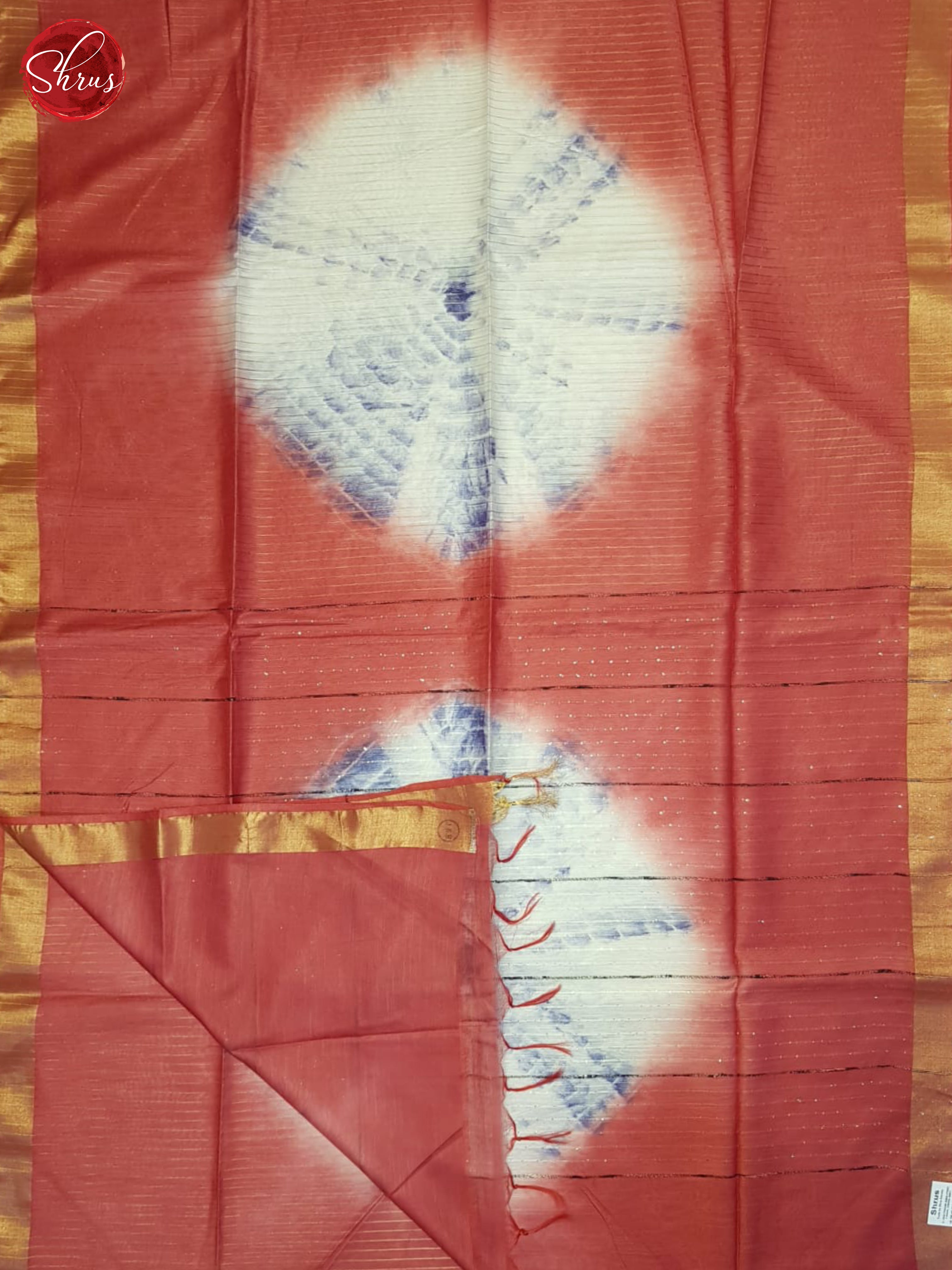 Red And Cream- Shibori Saree - Shop on ShrusEternity.com