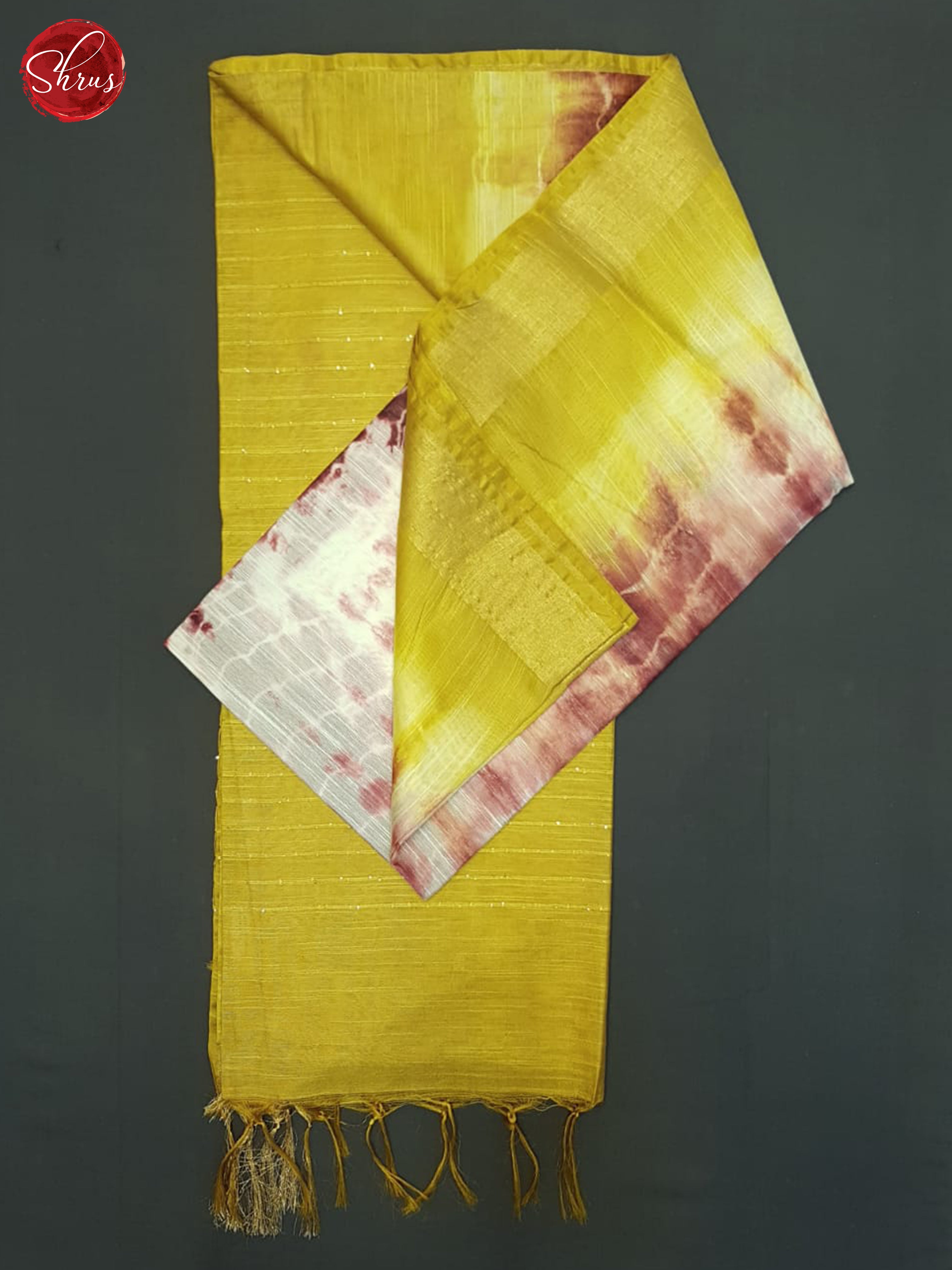 Mustard And Maroon- Shibori Saree - Shop on ShrusEternity.com