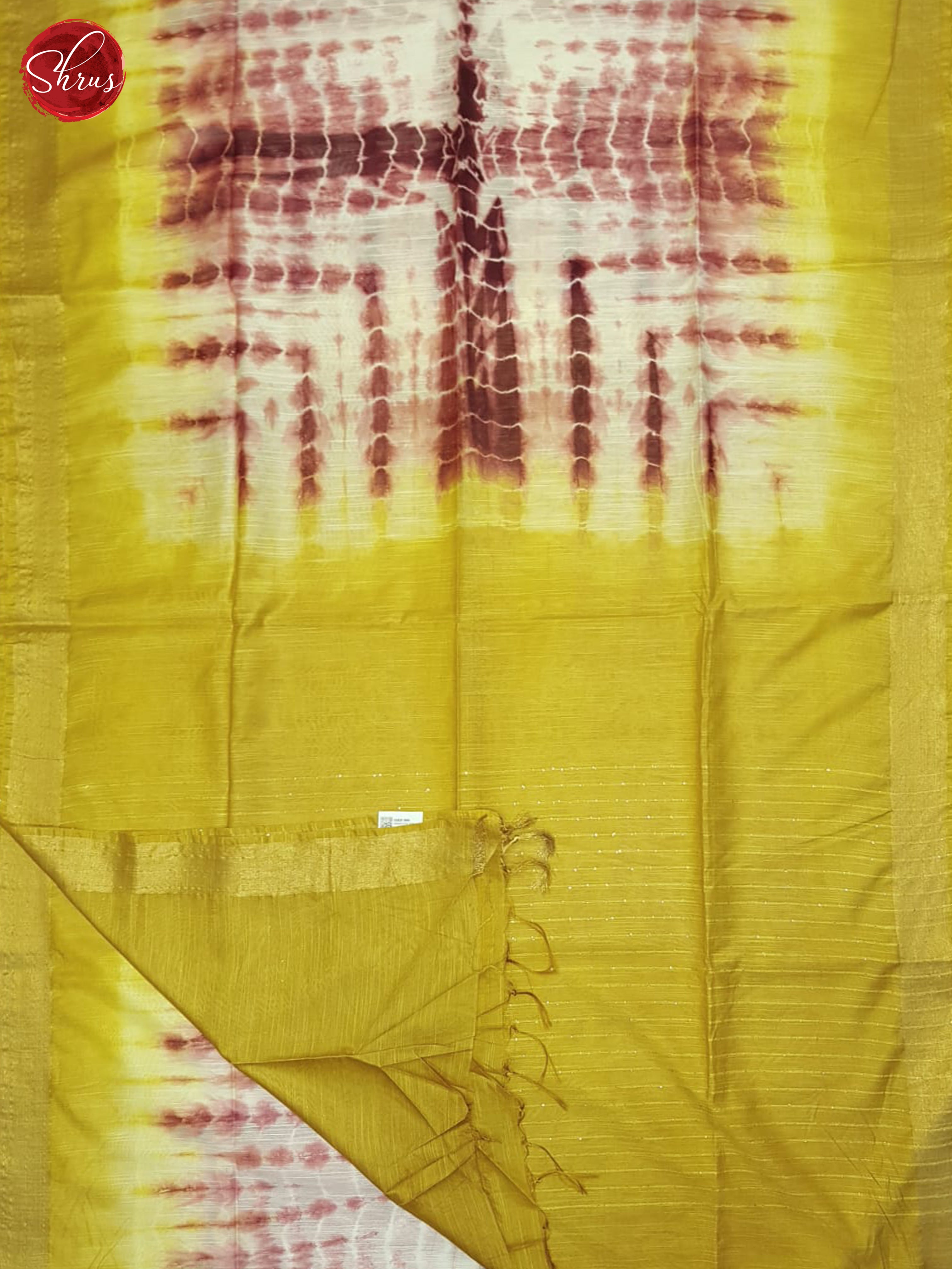 Mustard And Maroon- Shibori Saree - Shop on ShrusEternity.com
