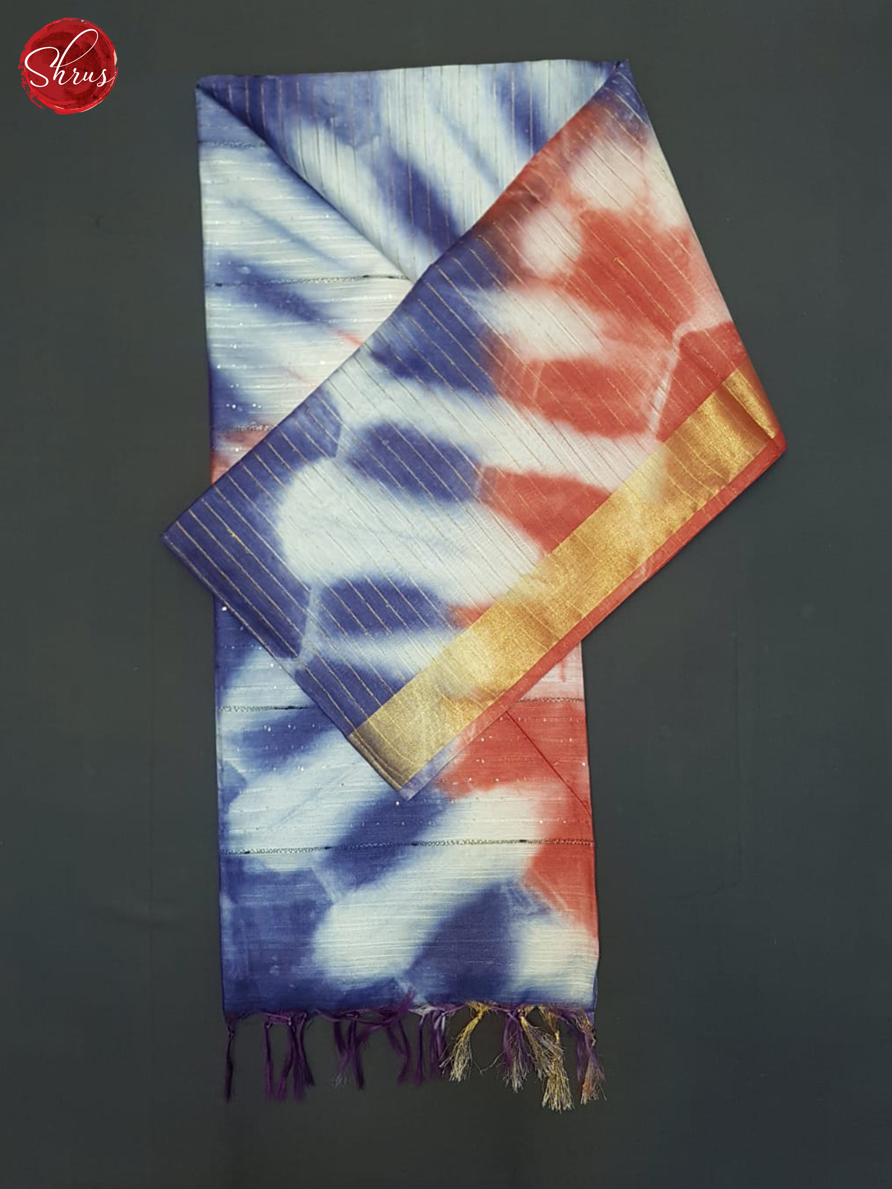Blue And Red- Shibori Saree - Shop on ShrusEternity.com