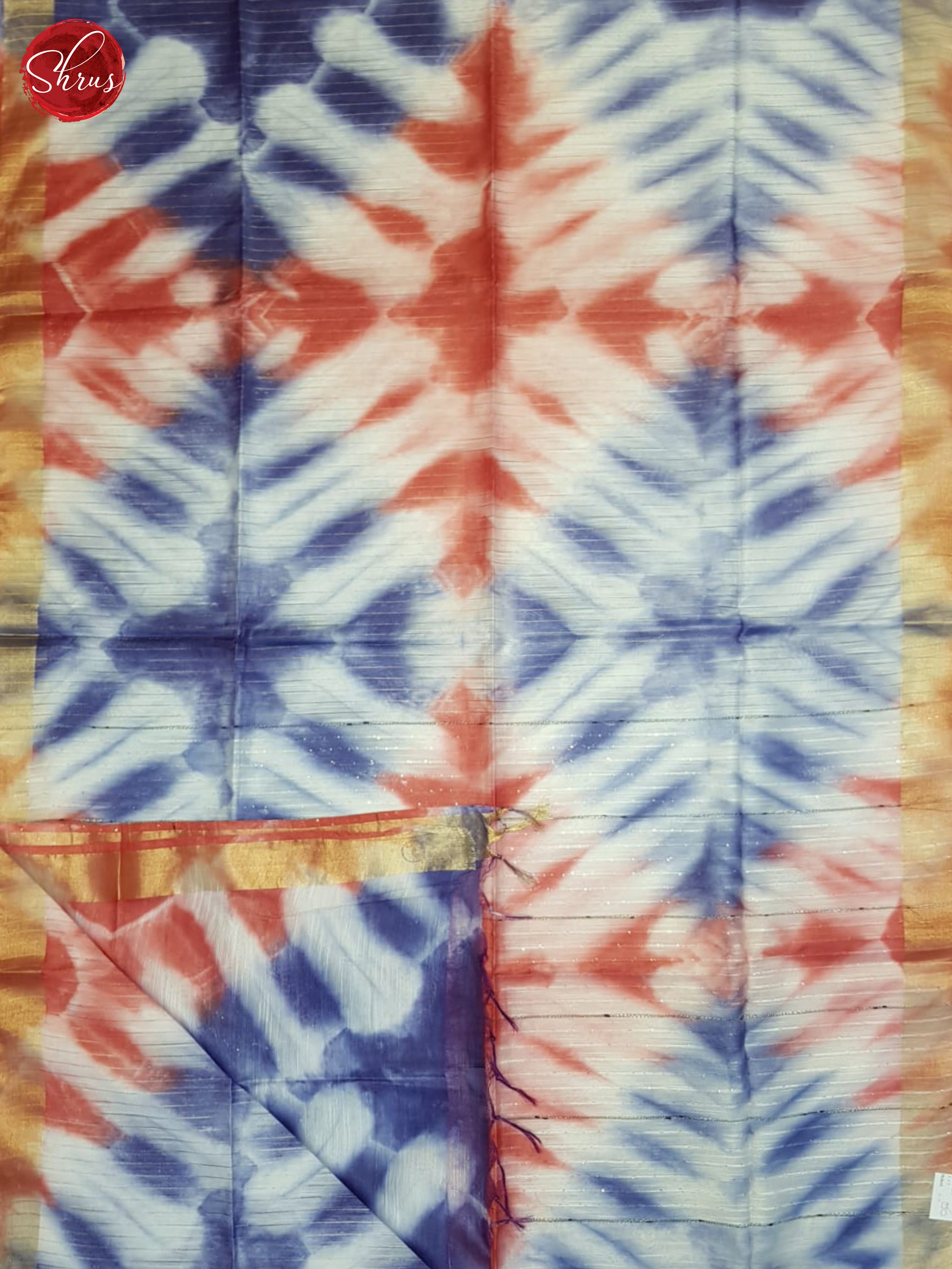 Blue And Red- Shibori Saree - Shop on ShrusEternity.com