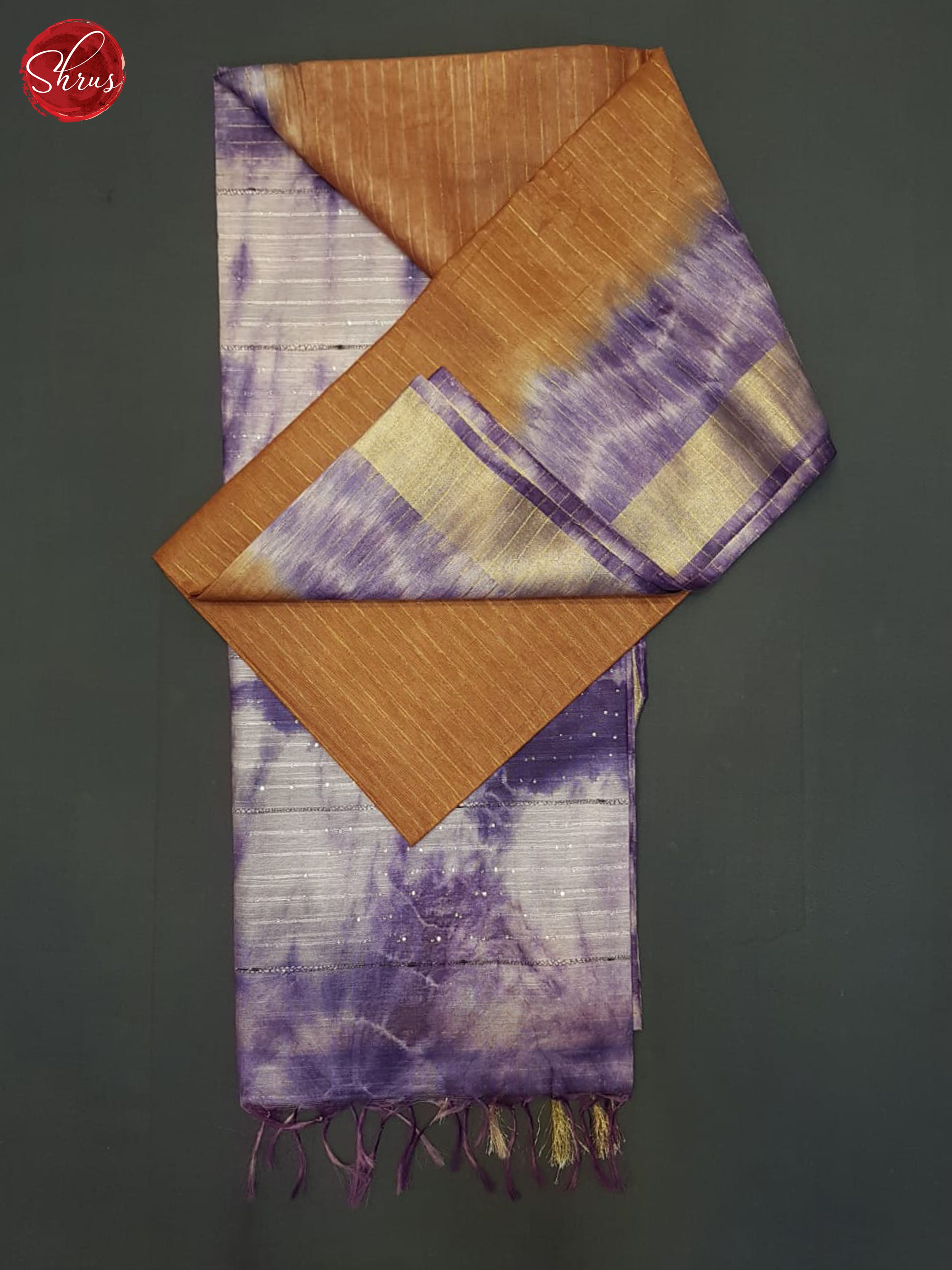 Brown And Purple- Shibori Saree - Shop on ShrusEternity.com