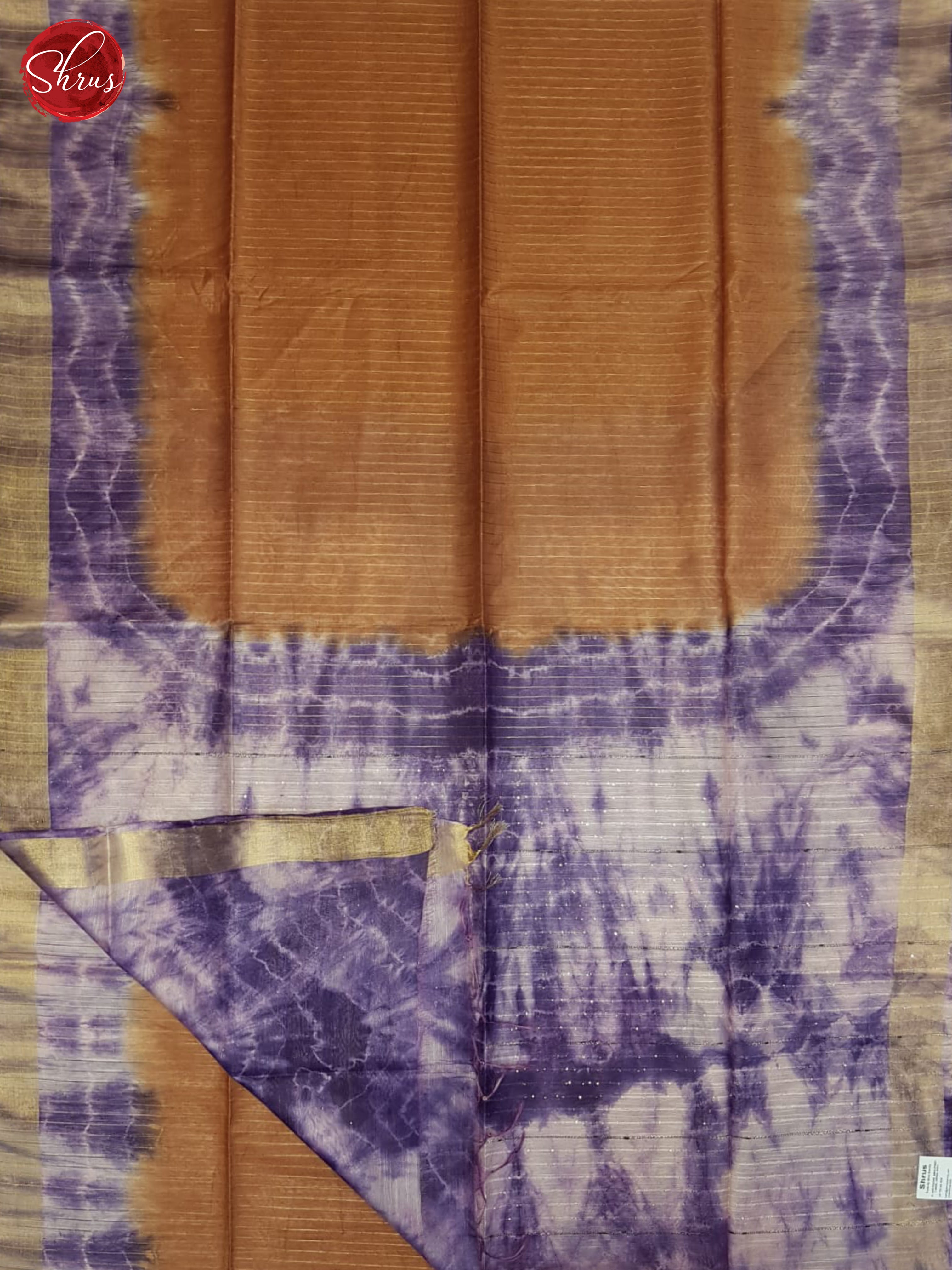Brown And Purple- Shibori Saree - Shop on ShrusEternity.com
