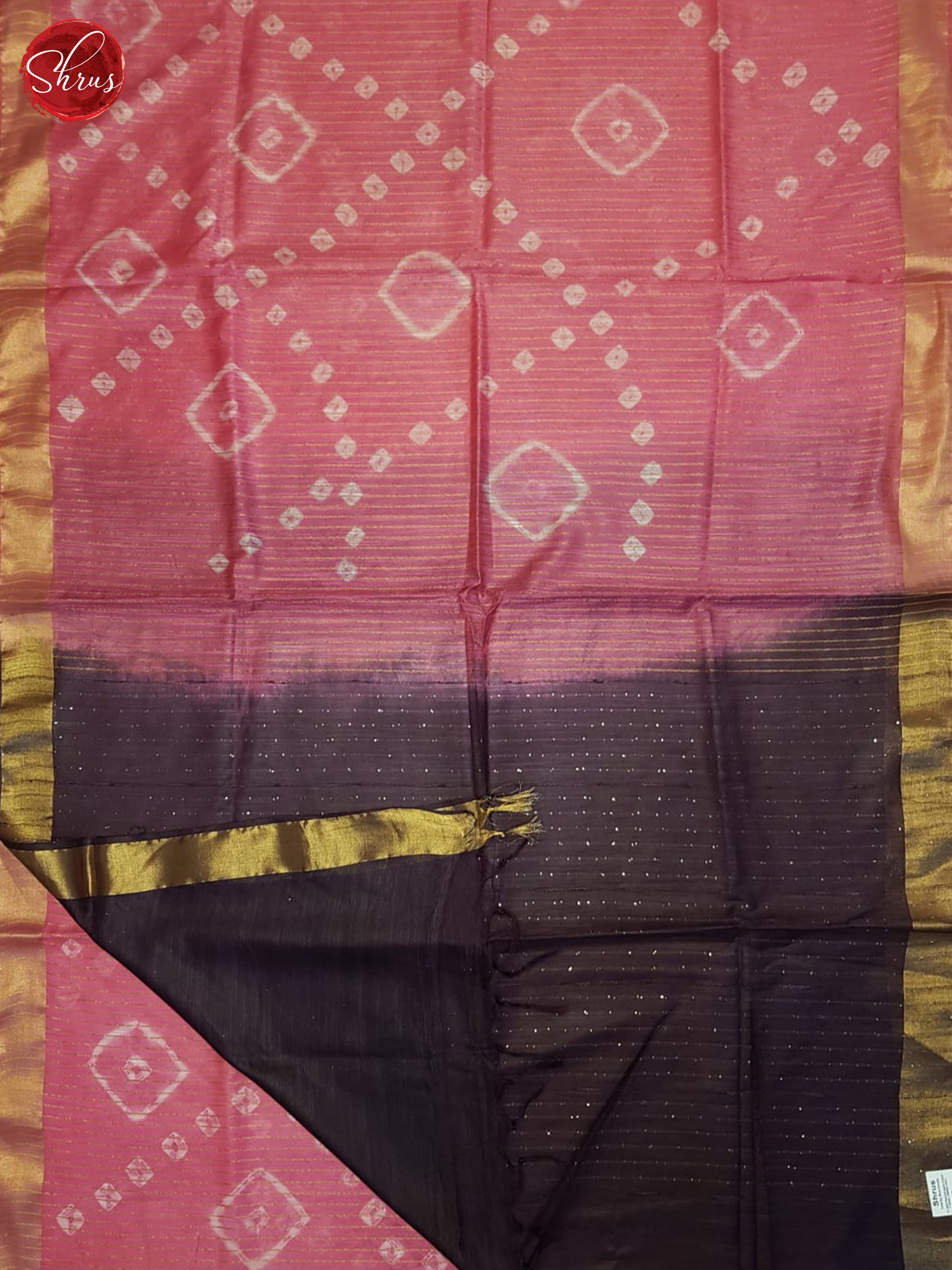 Pink And Wine- Shibori Saree - Shop on ShrusEternity.com