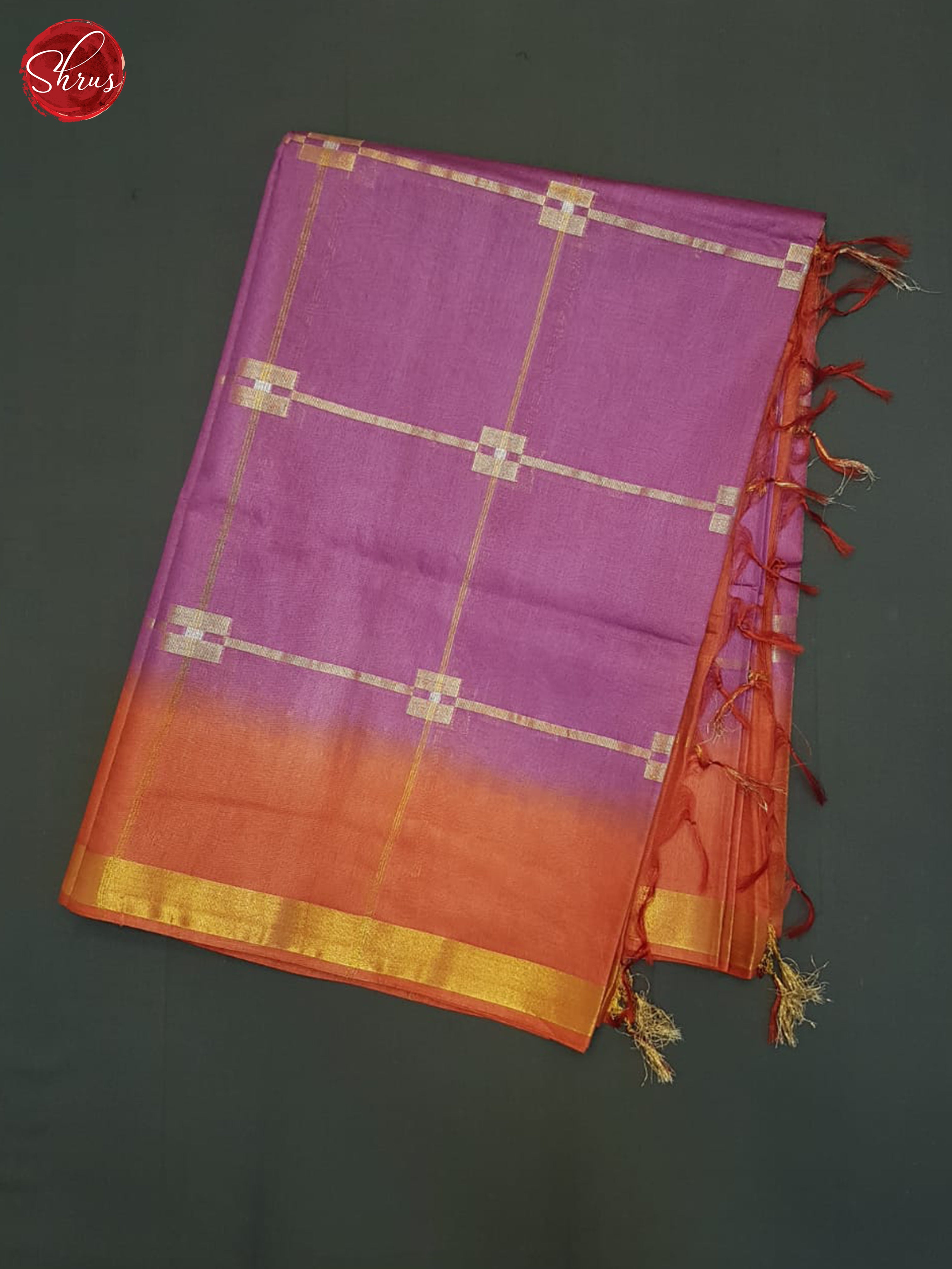 Purple And Brick- Semi tussar Saree - Shop on ShrusEternity.com