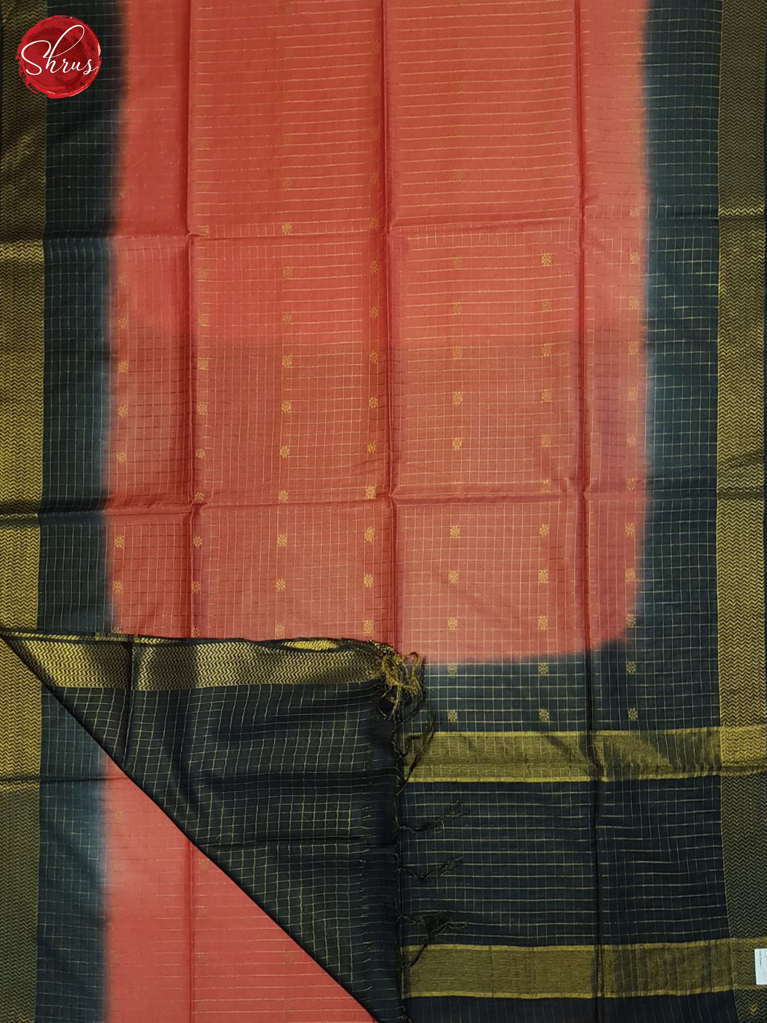 Red And Black- Semi Tussar Saree - Shop on ShrusEternity.com