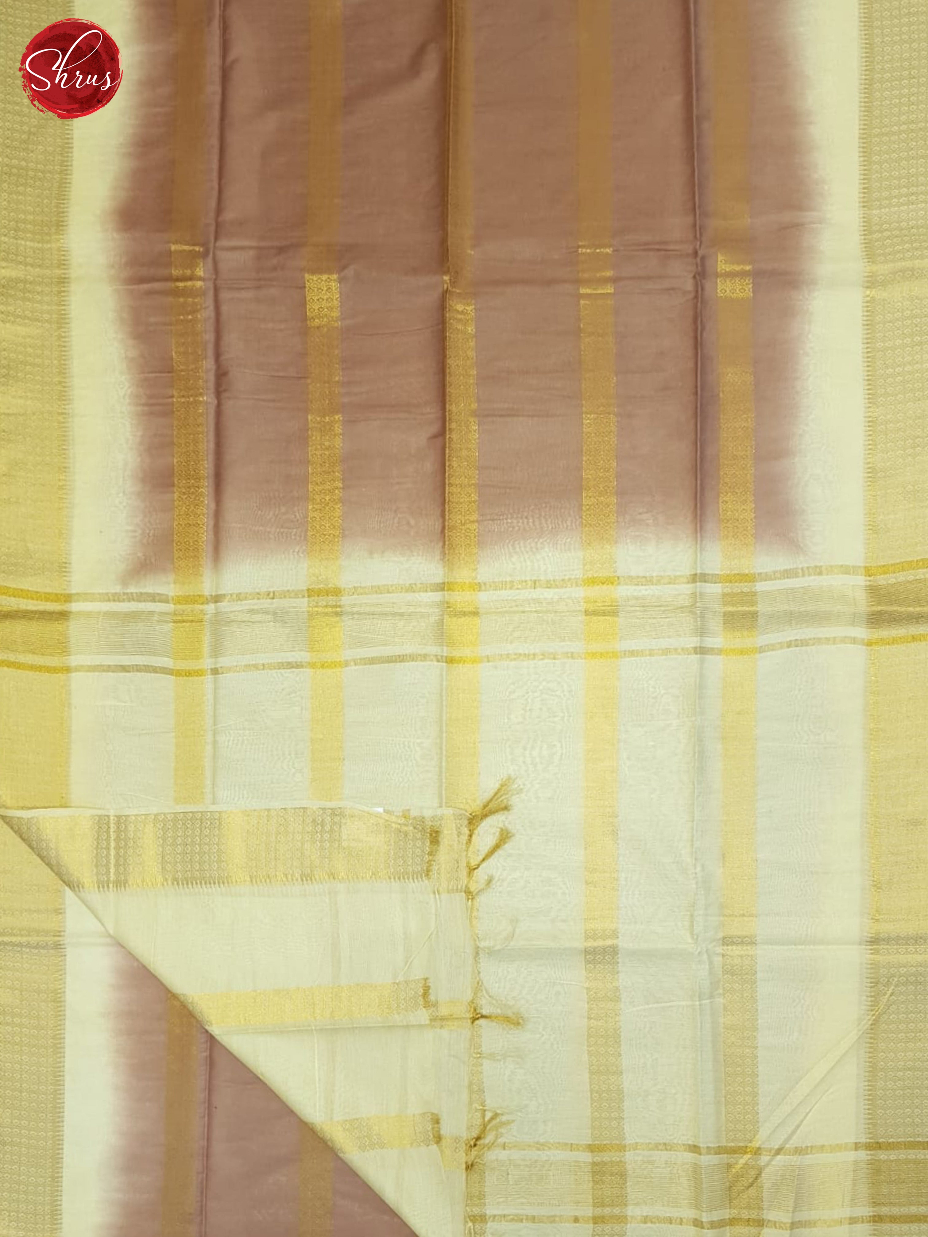 Dusty Dark Onion And Cream- Semi Tussar Saree - Shop on ShrusEternity.com