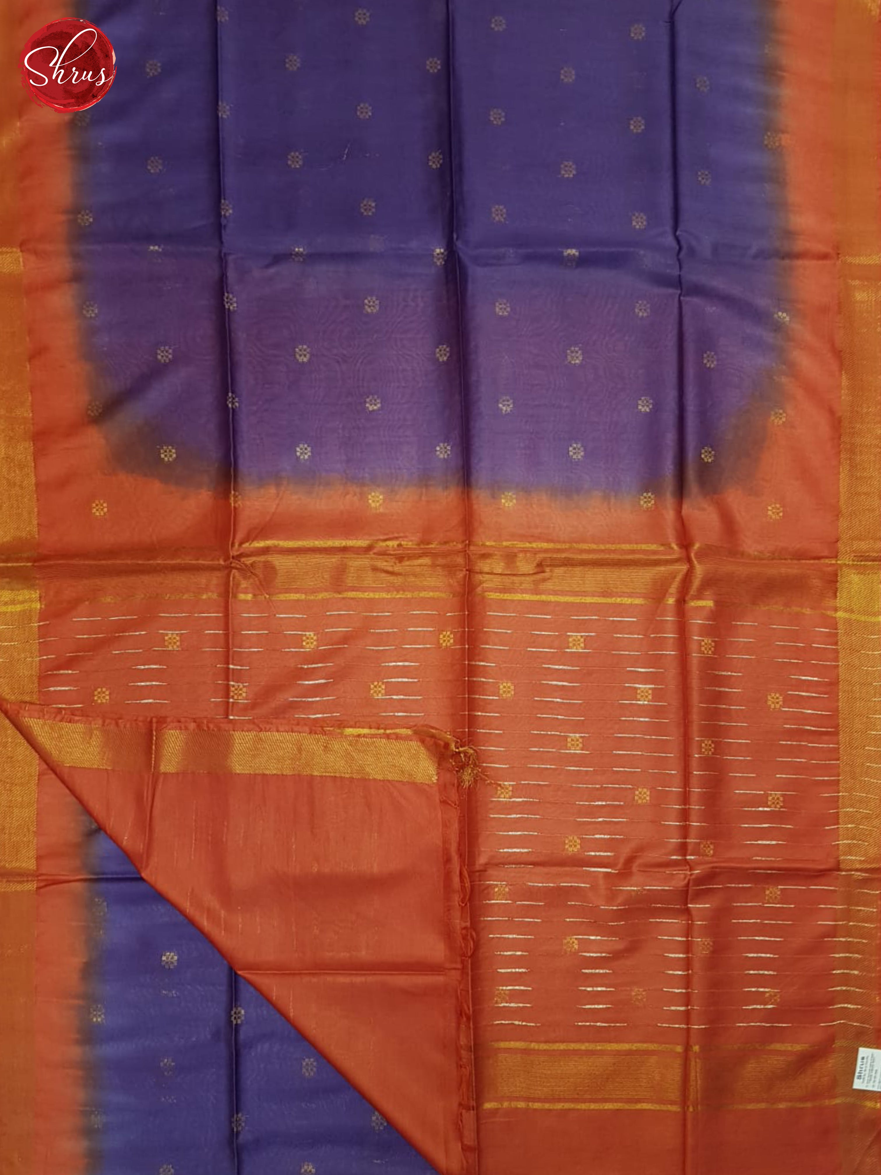 Purple & Orange- Semi Tussar Saree - Shop on ShrusEternity.com