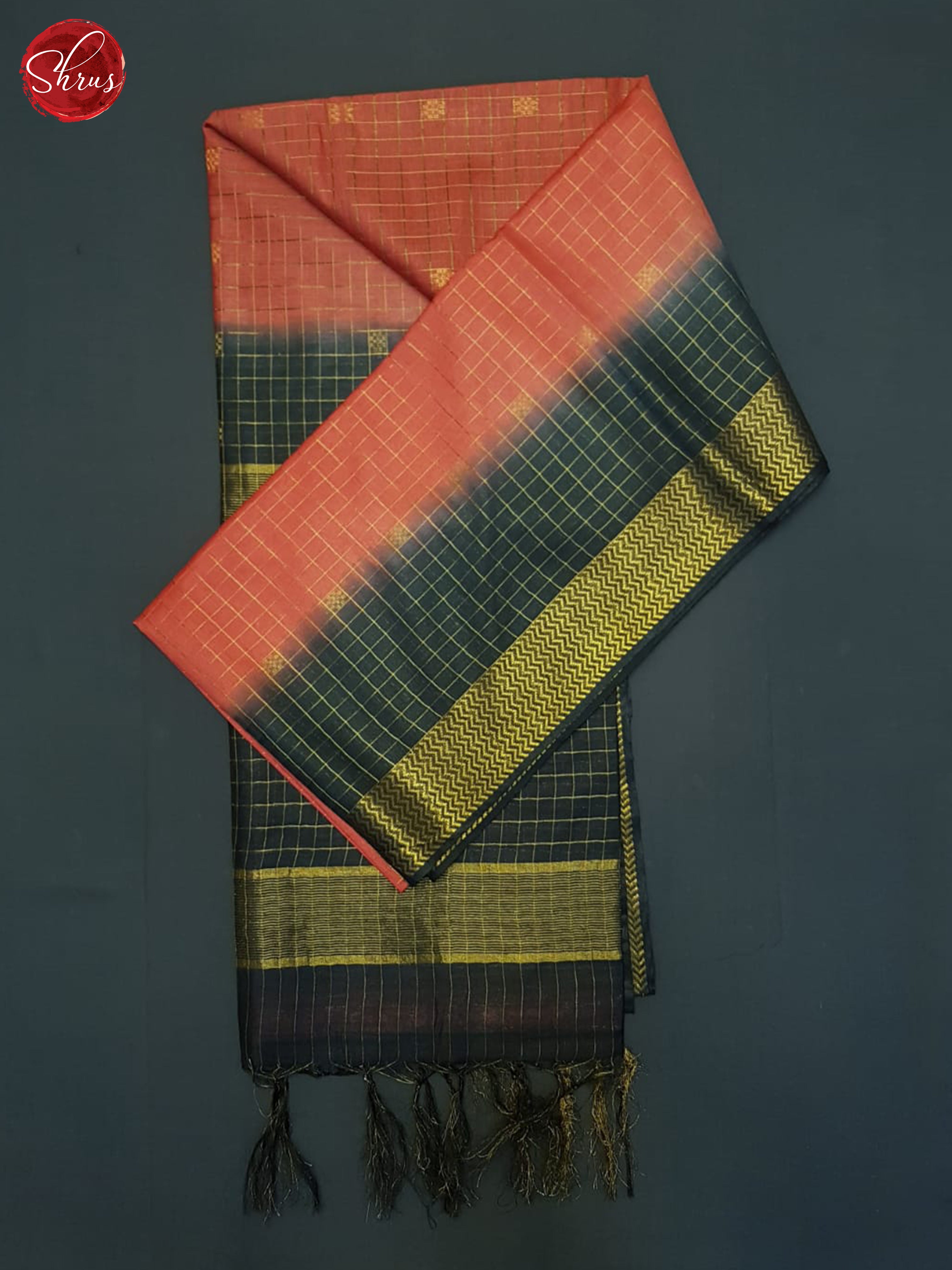 Red And Black- Semi Tussar Saree - Shop on ShrusEternity.com
