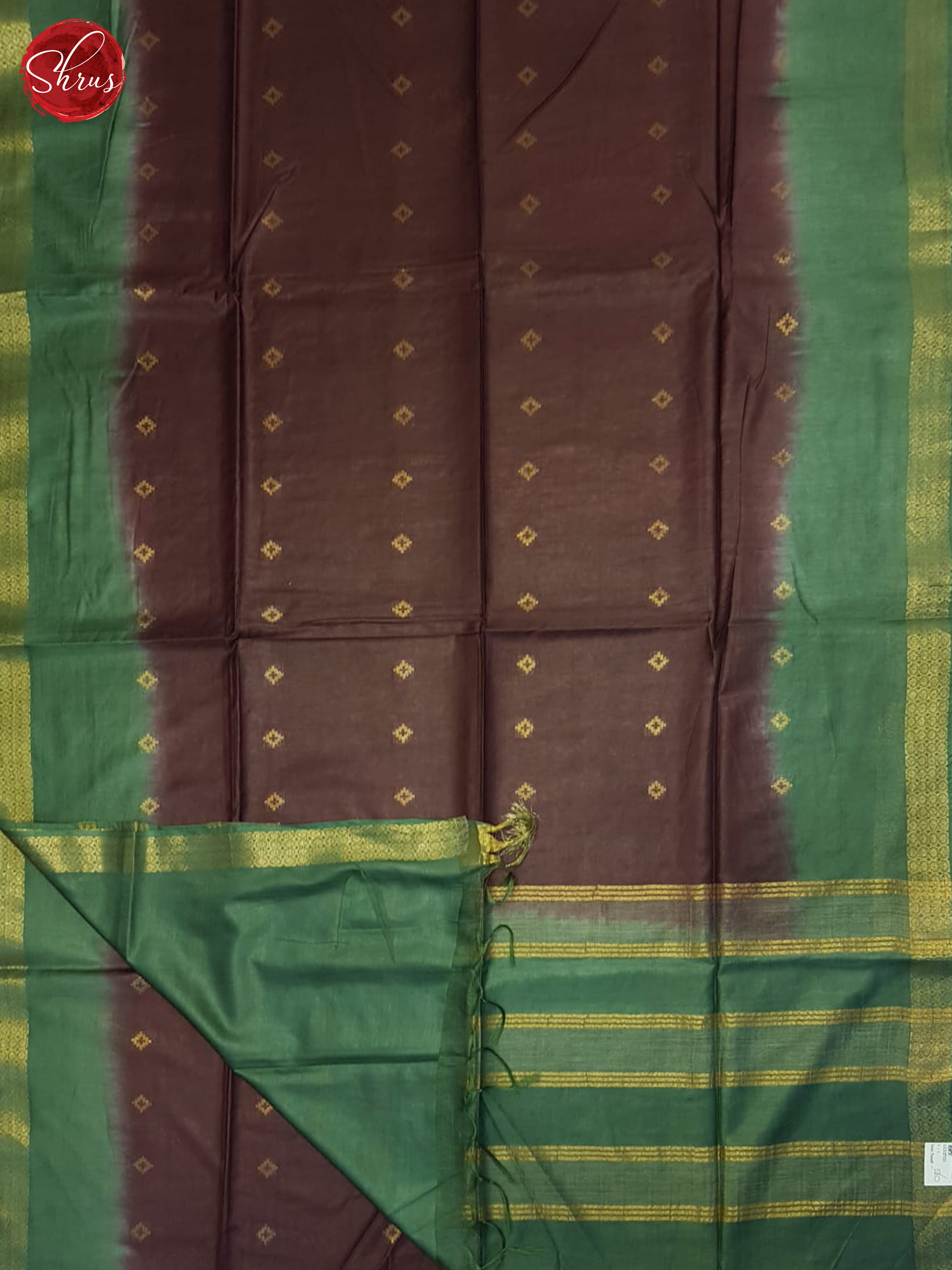 Brown & Green- Semi Tussar Saree - Shop on ShrusEternity.com