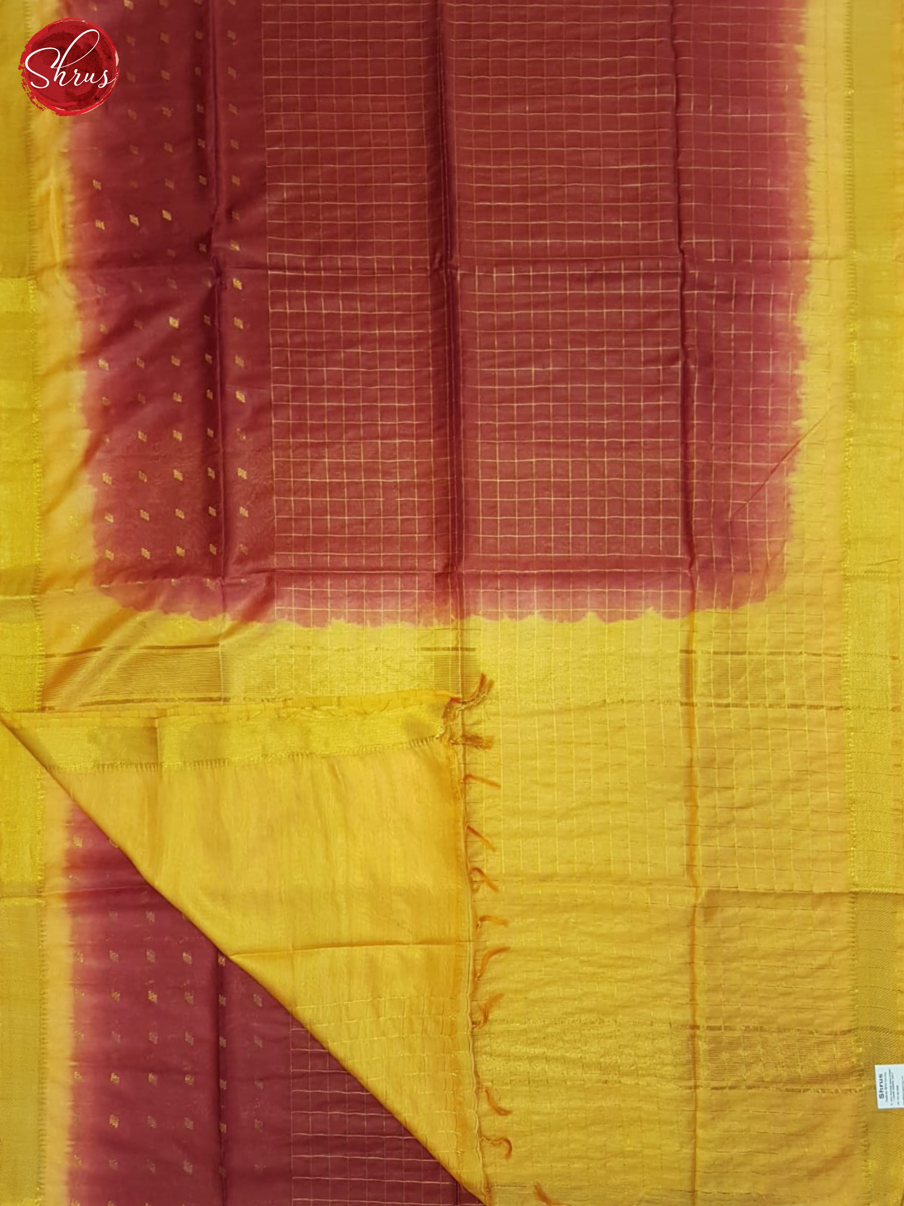 Arakku Maroon And Yellow- Semi Tussar Saree - Shop on ShrusEternity.com