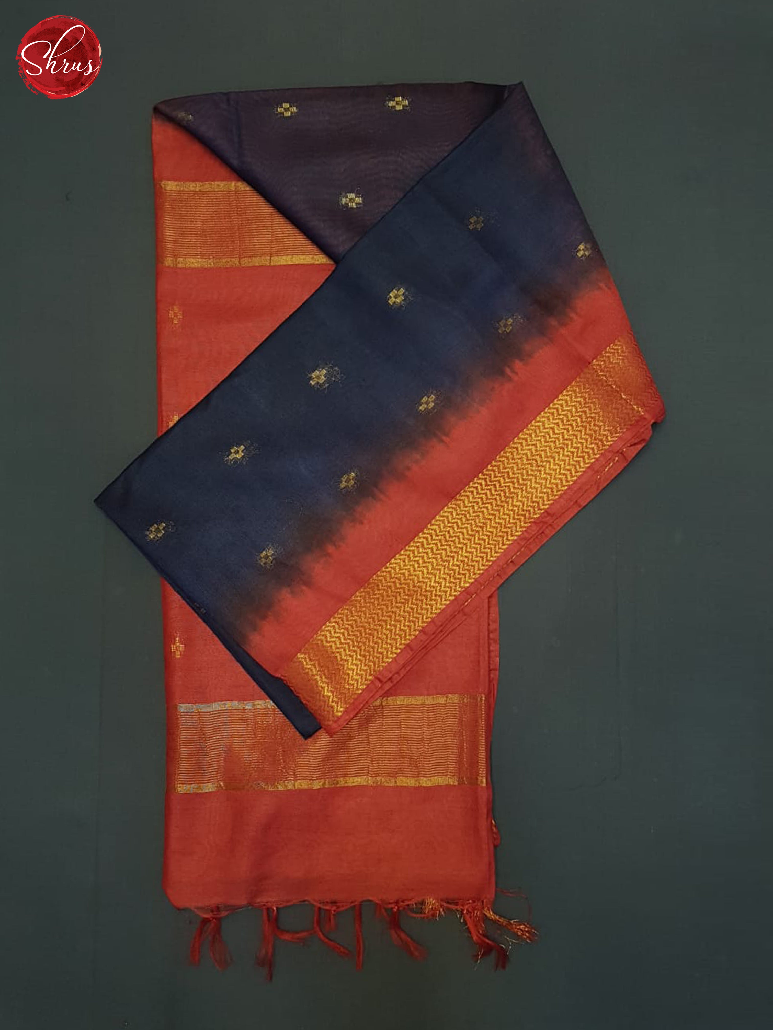 Blue And Red- Semi TussarSaree - Shop on ShrusEternity.com