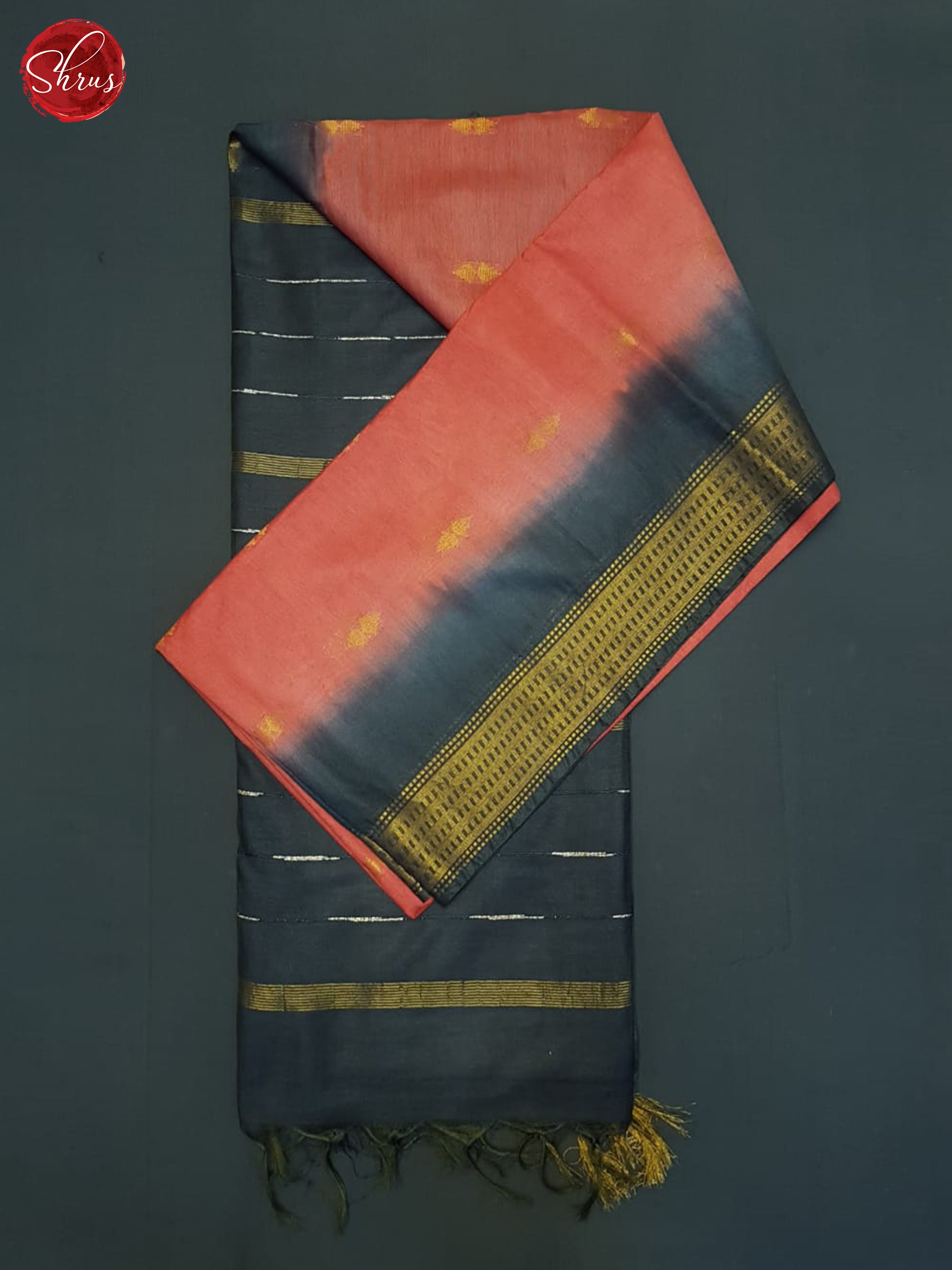 Red And Grey- Semi Tussar Saree - Shop on ShrusEternity.com
