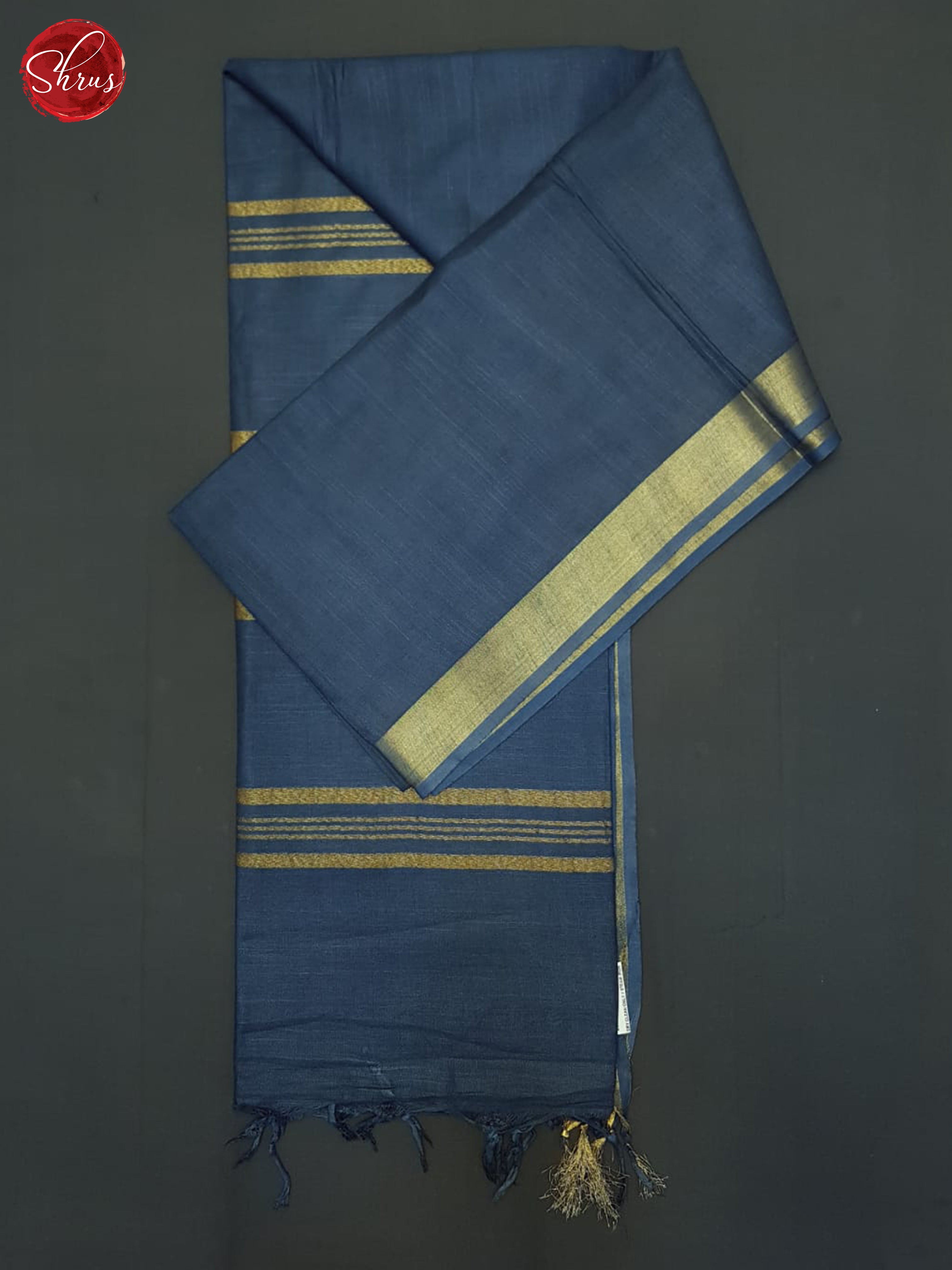 Blue(Single Tone)- Linen Cotton Saree - Shop on ShrusEternity.com