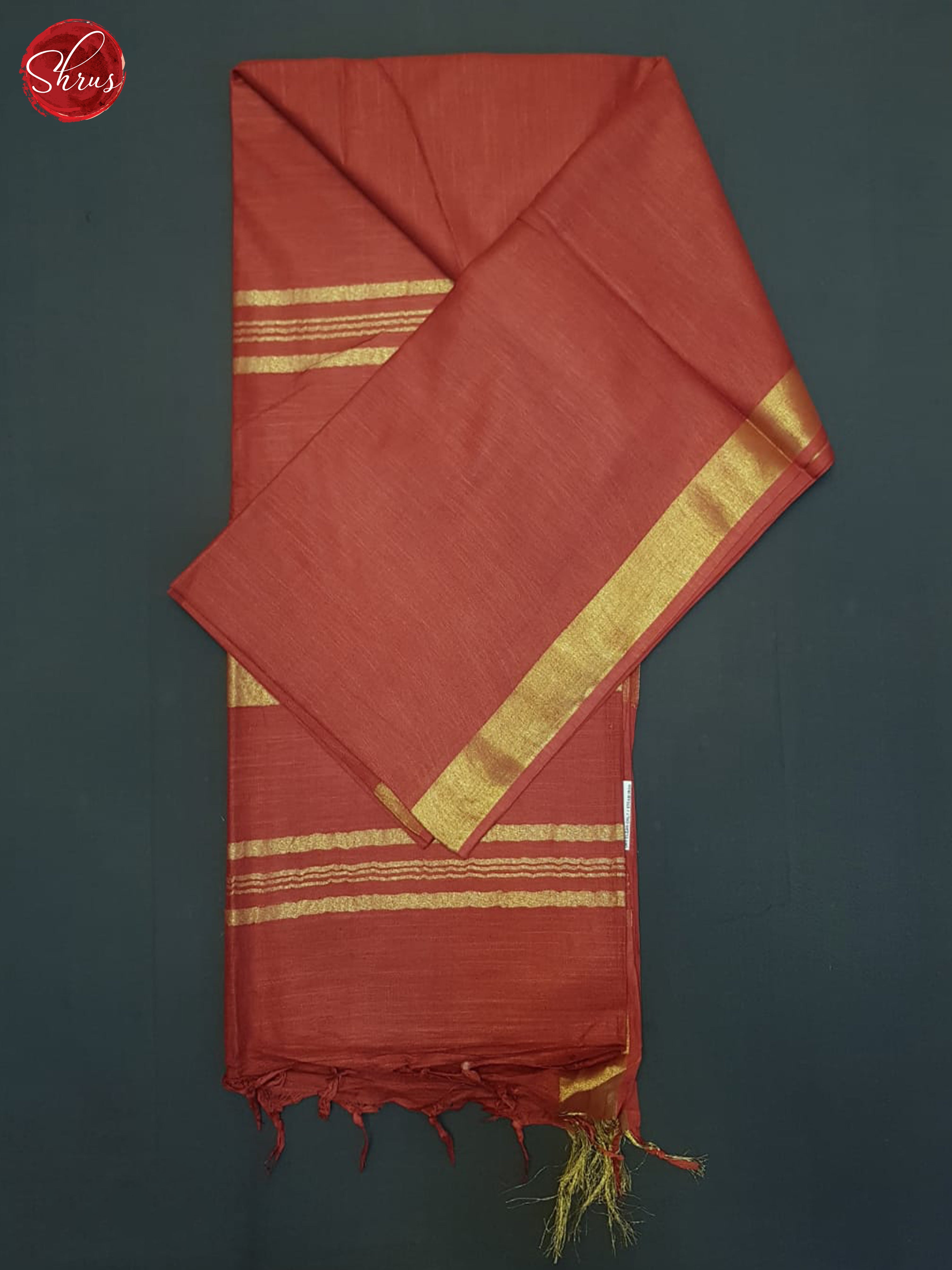 Red(Single Tone)- Linen Cotton Saree - Shop on ShrusEternity.com
