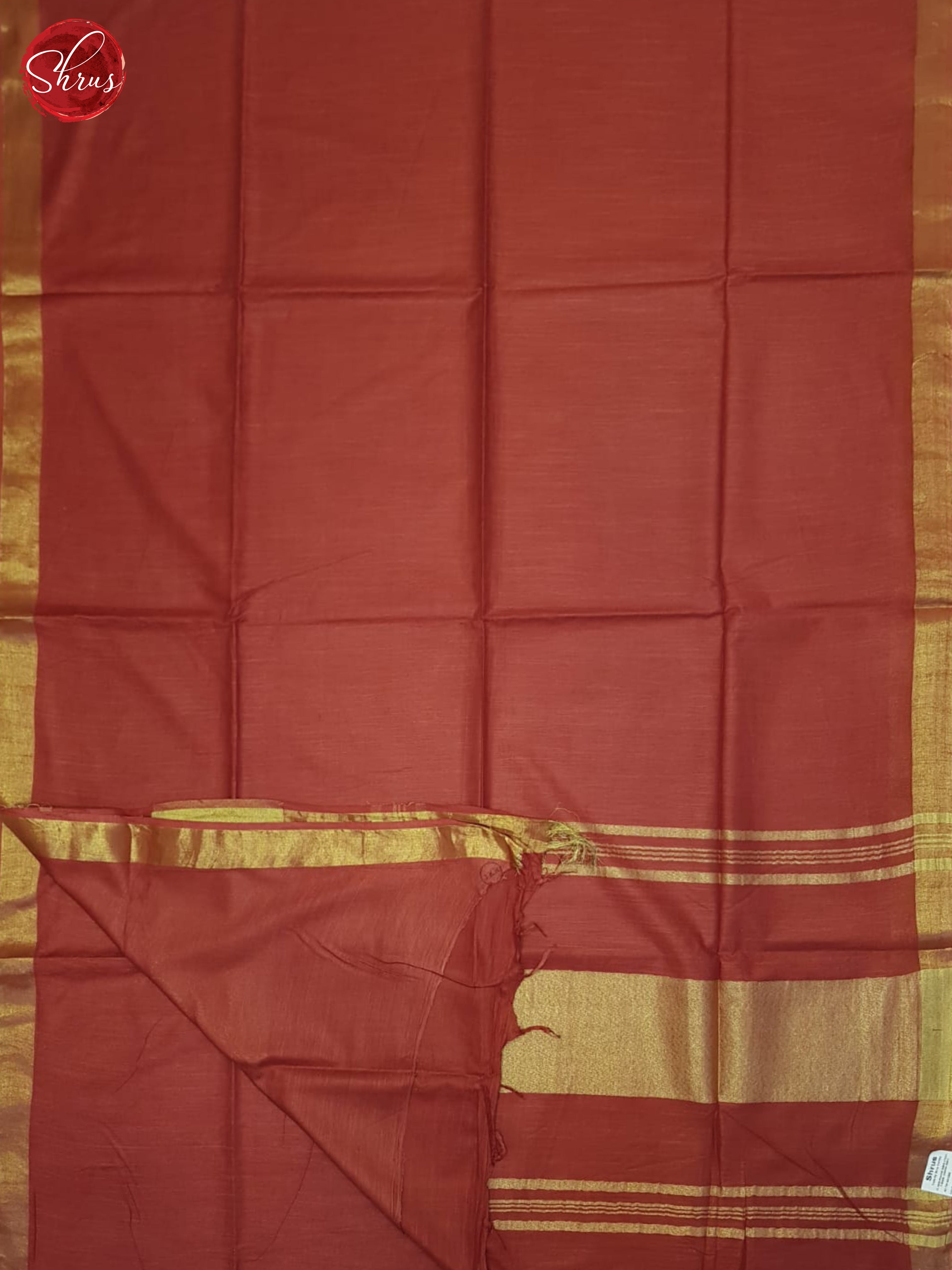 Red(Single Tone)- Linen Cotton Saree - Shop on ShrusEternity.com